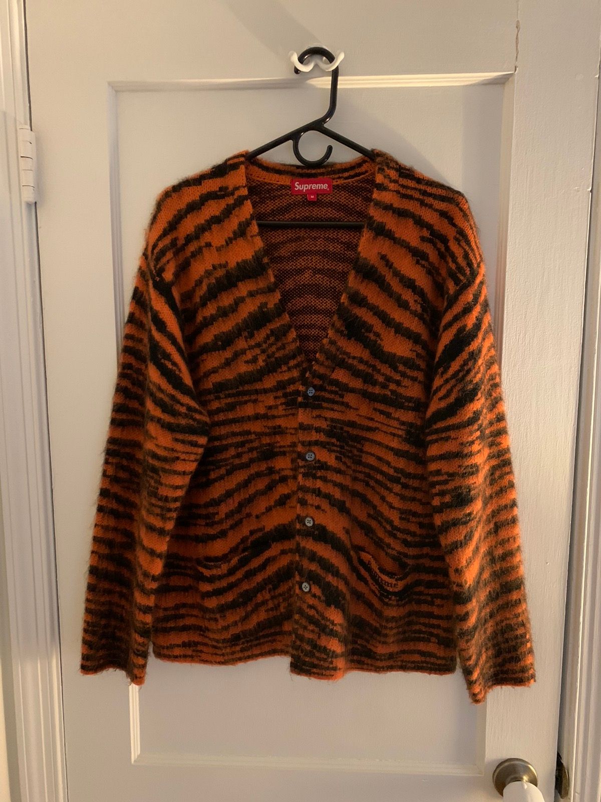 Supreme Supreme Brushed Mohair Cardigan Tiger Stripe | Grailed