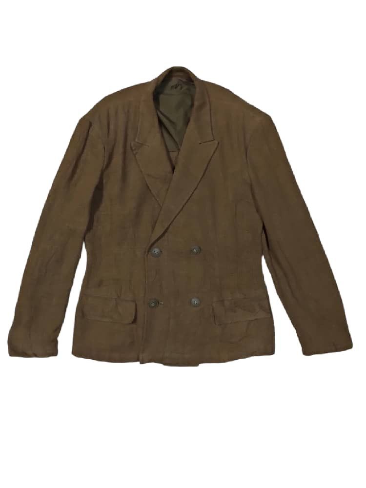 Vintage × Y's for Men × Yohji Yamamoto RARE VTG 80S Y'S LINEN CASUAL MENS TAILOR DOUBLE BREAST COAT Size US M / EU 48-50 / 2 - 2 Thumbnail