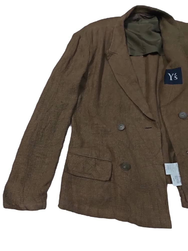 Vintage × Y's for Men × Yohji Yamamoto RARE VTG 80S Y'S LINEN CASUAL MENS TAILOR DOUBLE BREAST COAT Size US M / EU 48-50 / 2 - 5 Thumbnail