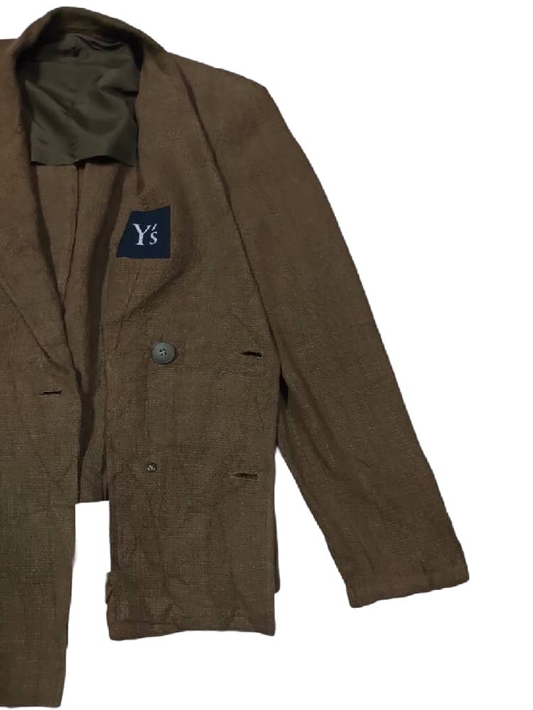 Vintage × Y's for Men × Yohji Yamamoto RARE VTG 80S Y'S LINEN CASUAL MENS TAILOR DOUBLE BREAST COAT Size US M / EU 48-50 / 2 - 4 Thumbnail
