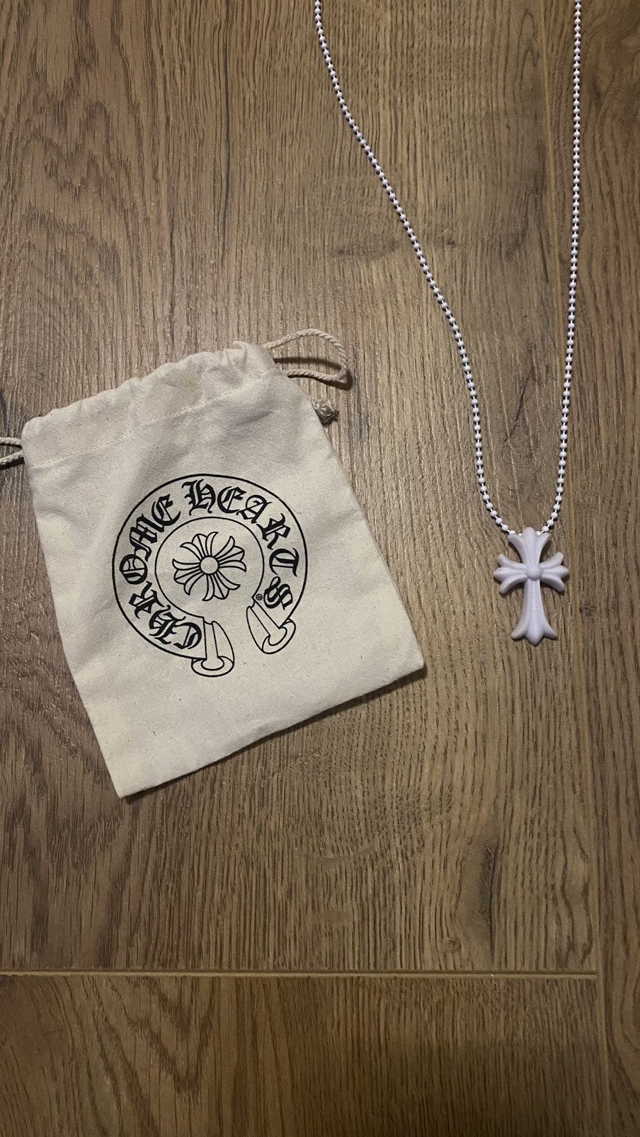 Chrome Hearts 20th anniversary white cross silicone necklace Chrome Hearts 20th anniversary white cross silicone necklace