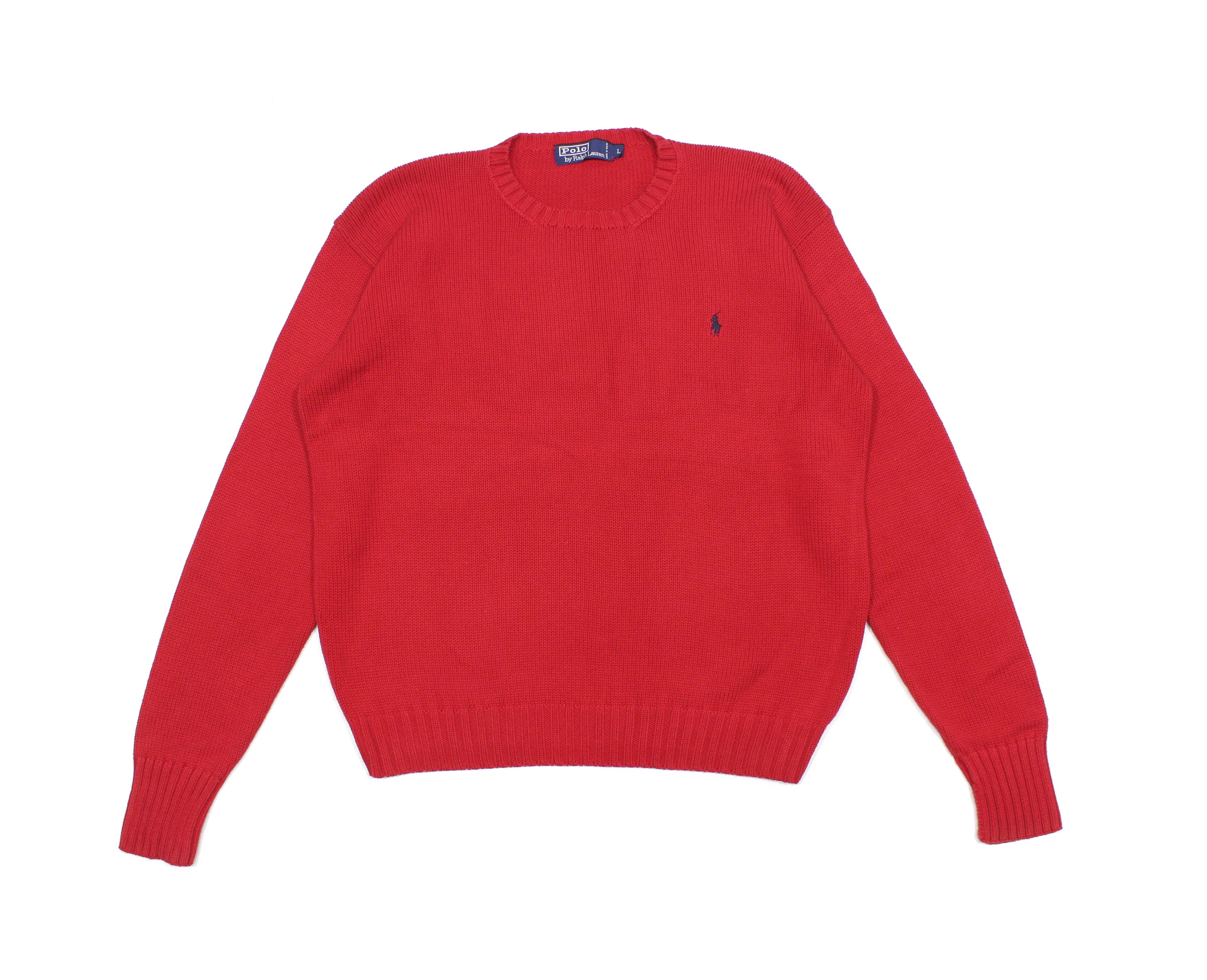 Polo Ralph Lauren 90S Logo Knit Crewneck Vintage Sweater Size US L / EU 52-54 / 3 - 1 Thumbnail