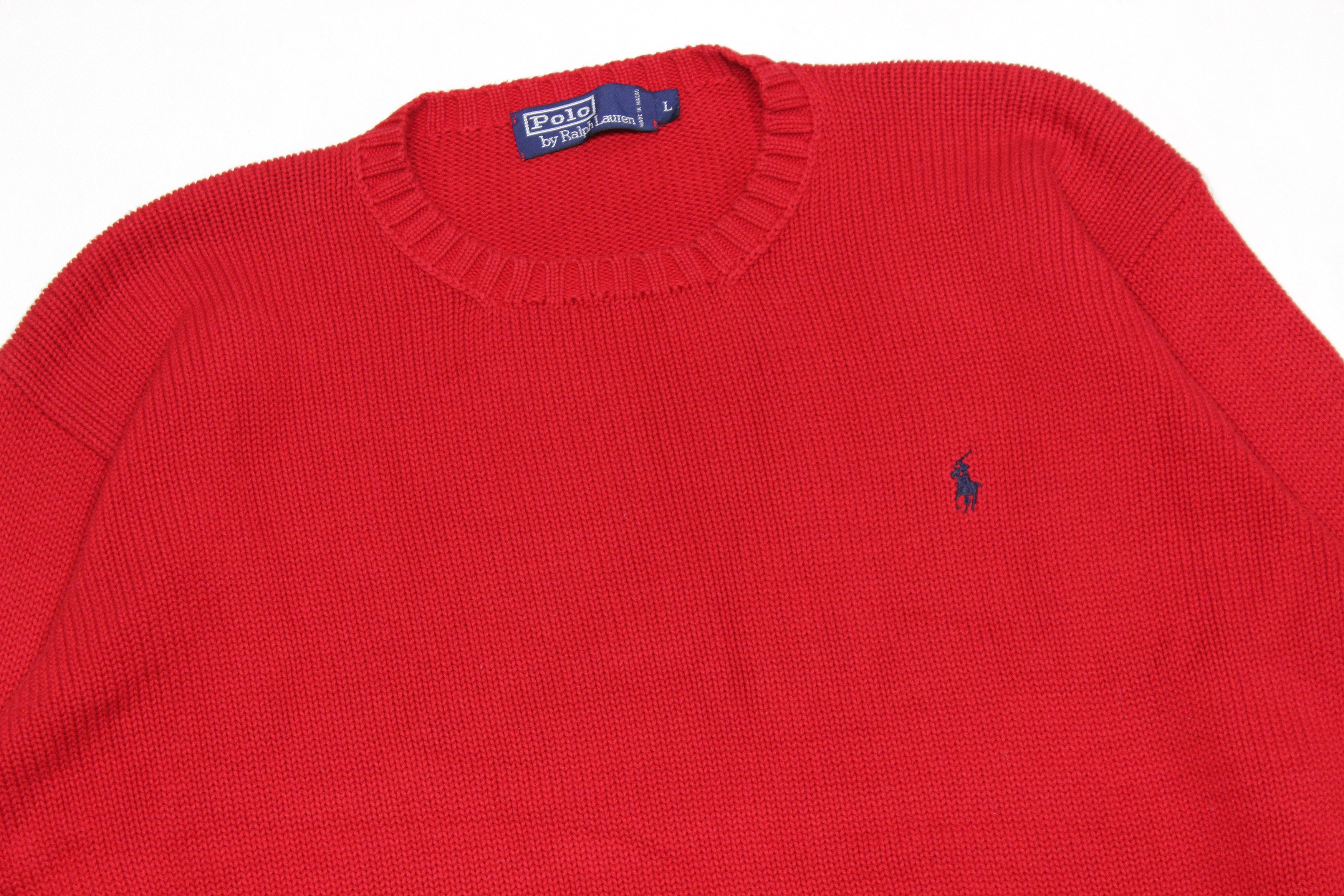 Polo Ralph Lauren 90S Logo Knit Crewneck Vintage Sweater Size US L / EU 52-54 / 3 - 3 Thumbnail