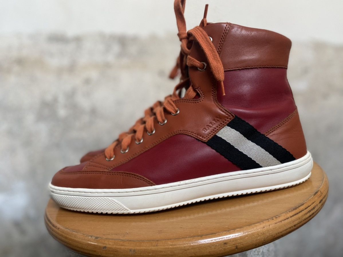 Bally BALLY OLDANI RED LEATHER HIGH TOP Grailed