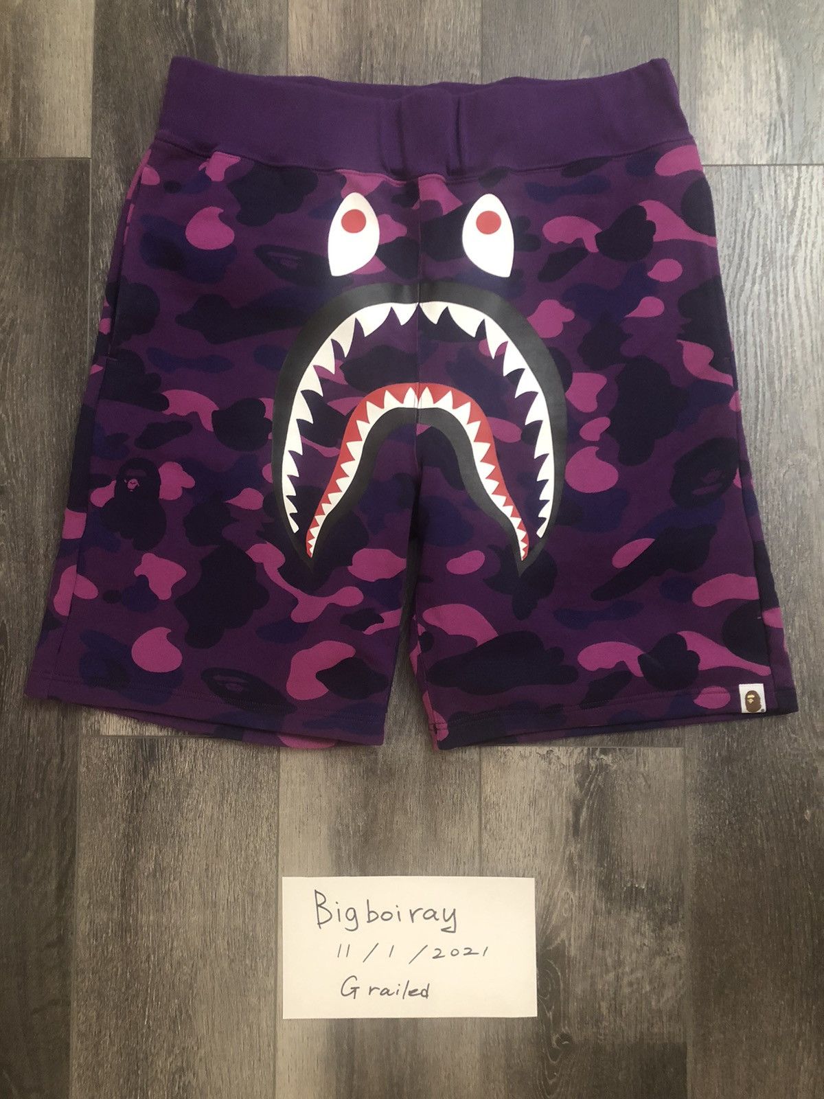 Bape Purple Camo Shark Bape Shorts Size US 32 / EU 48 - 1 Thumbnail