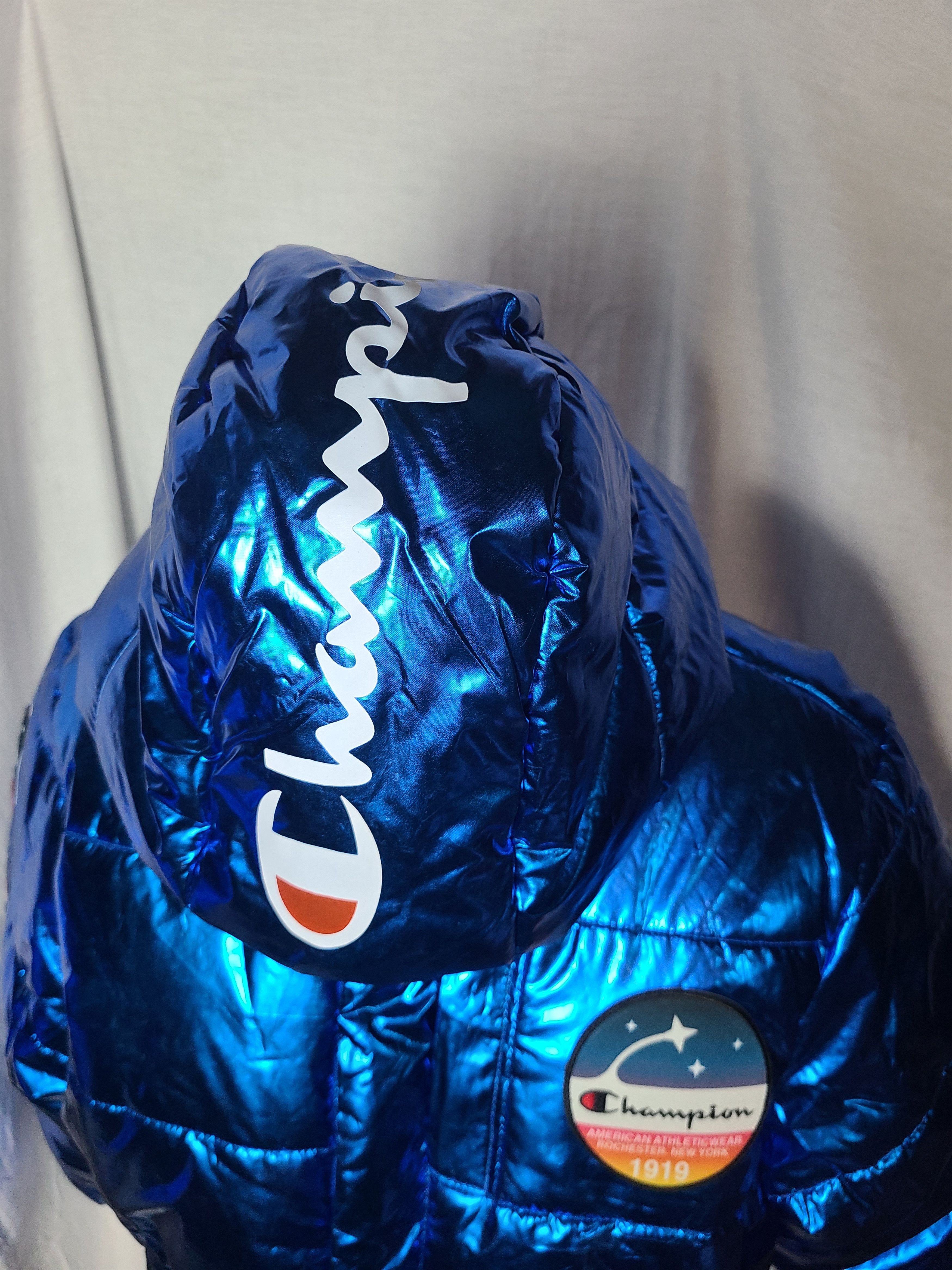 Champion champion x nasa puffer jacket Grailed