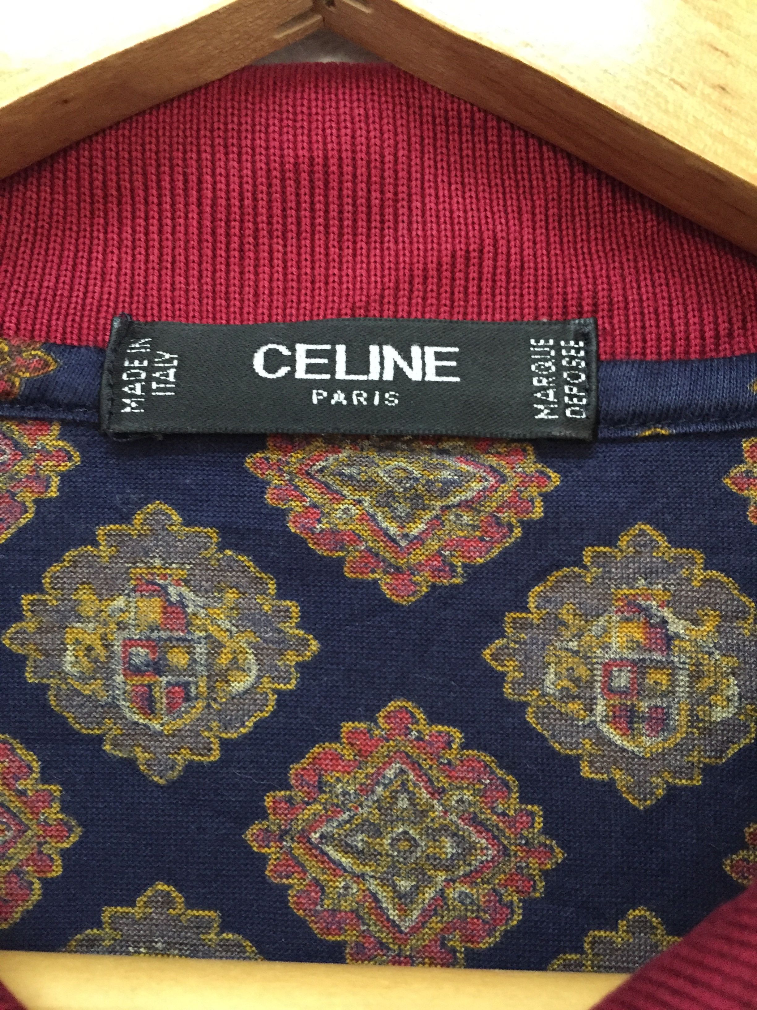 Celine 80's CELINE Paris Full Print classic logo polo Size US M / EU 48-50 / 2 - 8 Thumbnail