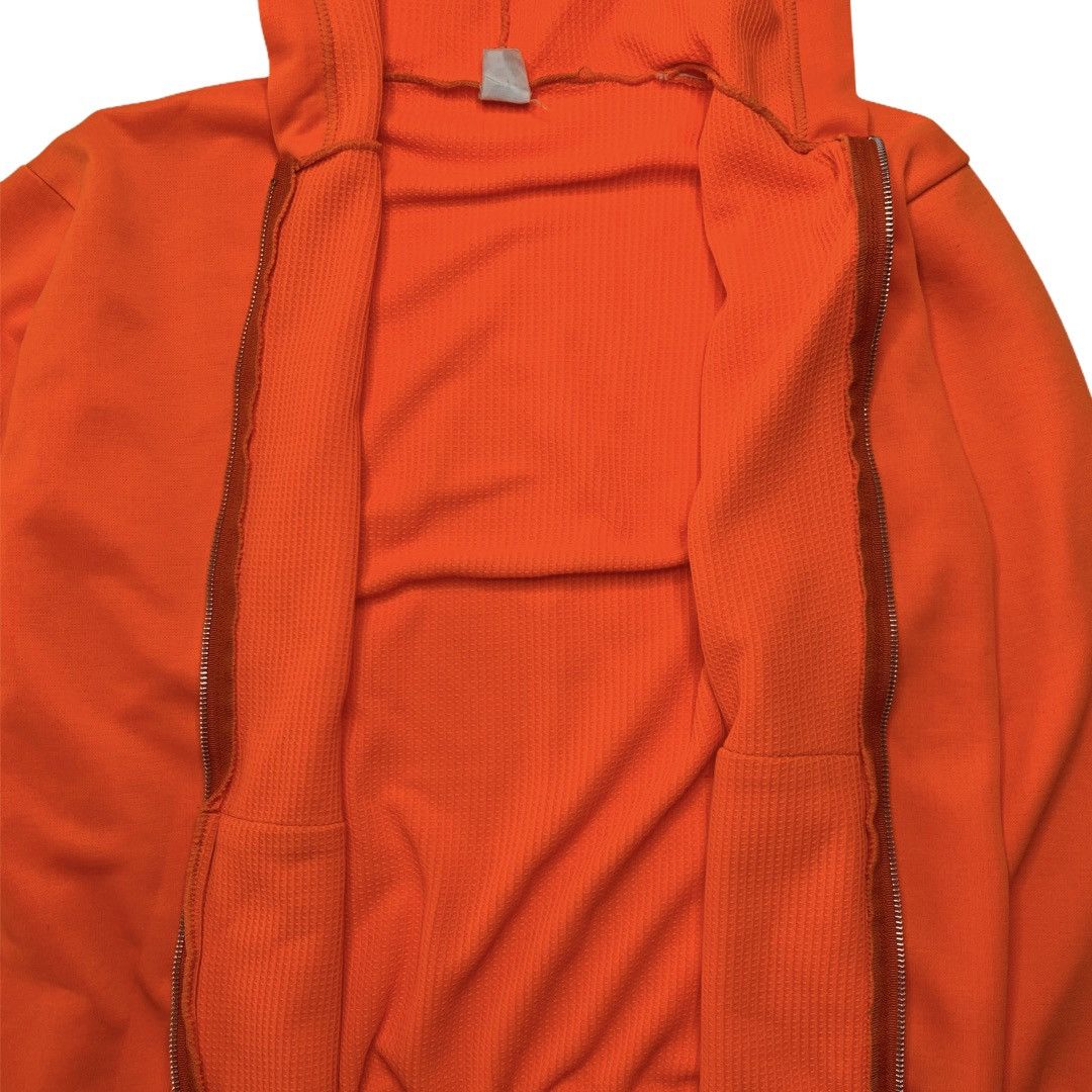 Vintage 70s Blank Thermal Lined Orange Zip Up Hoodie Size US L / EU 52-54 / 3 - 3 Thumbnail