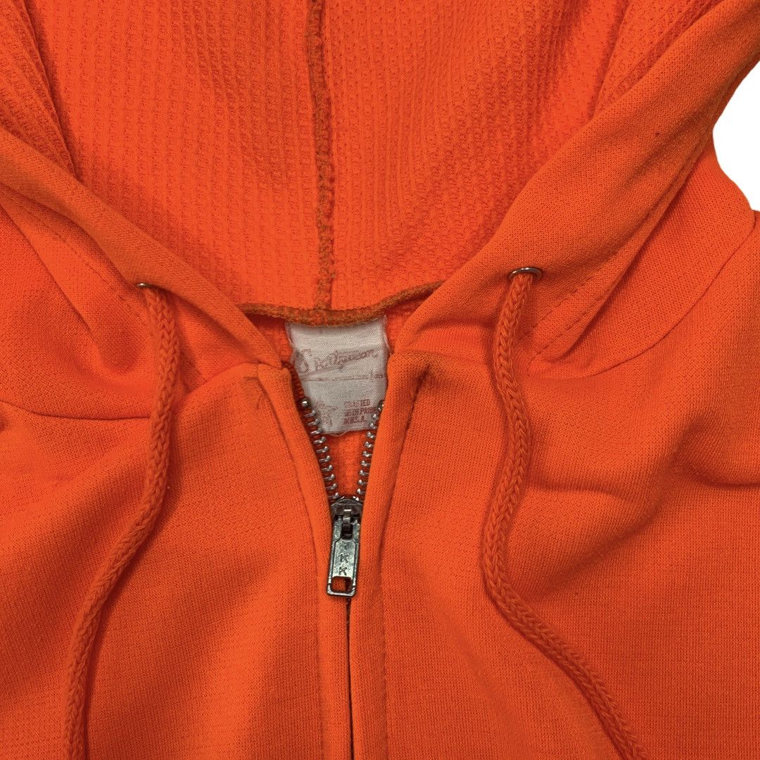 Vintage 70s Blank Thermal Lined Orange Zip Up Hoodie Size US L / EU 52-54 / 3 - 4 Thumbnail