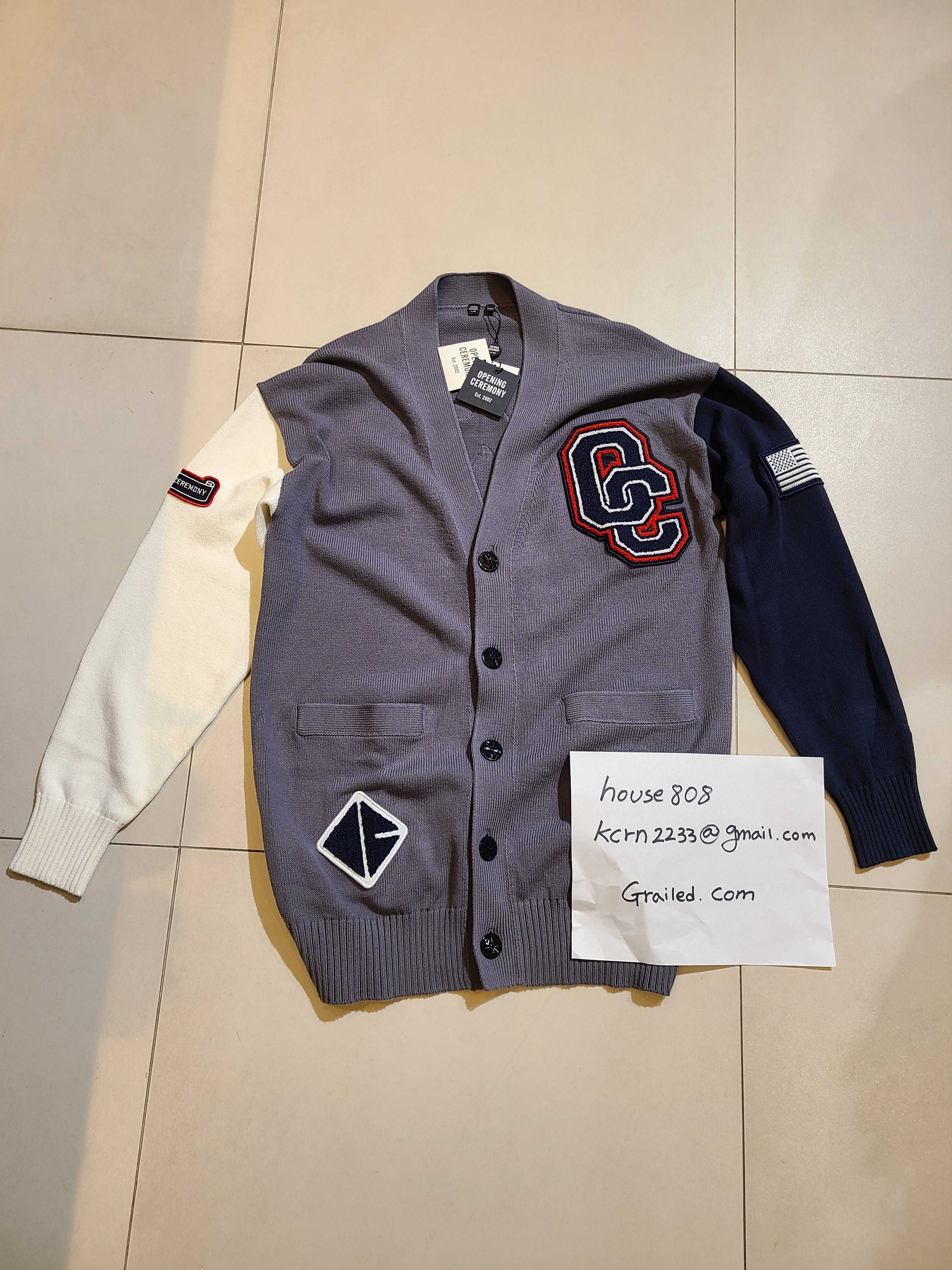 Opening ceremony varsity cardigan deals