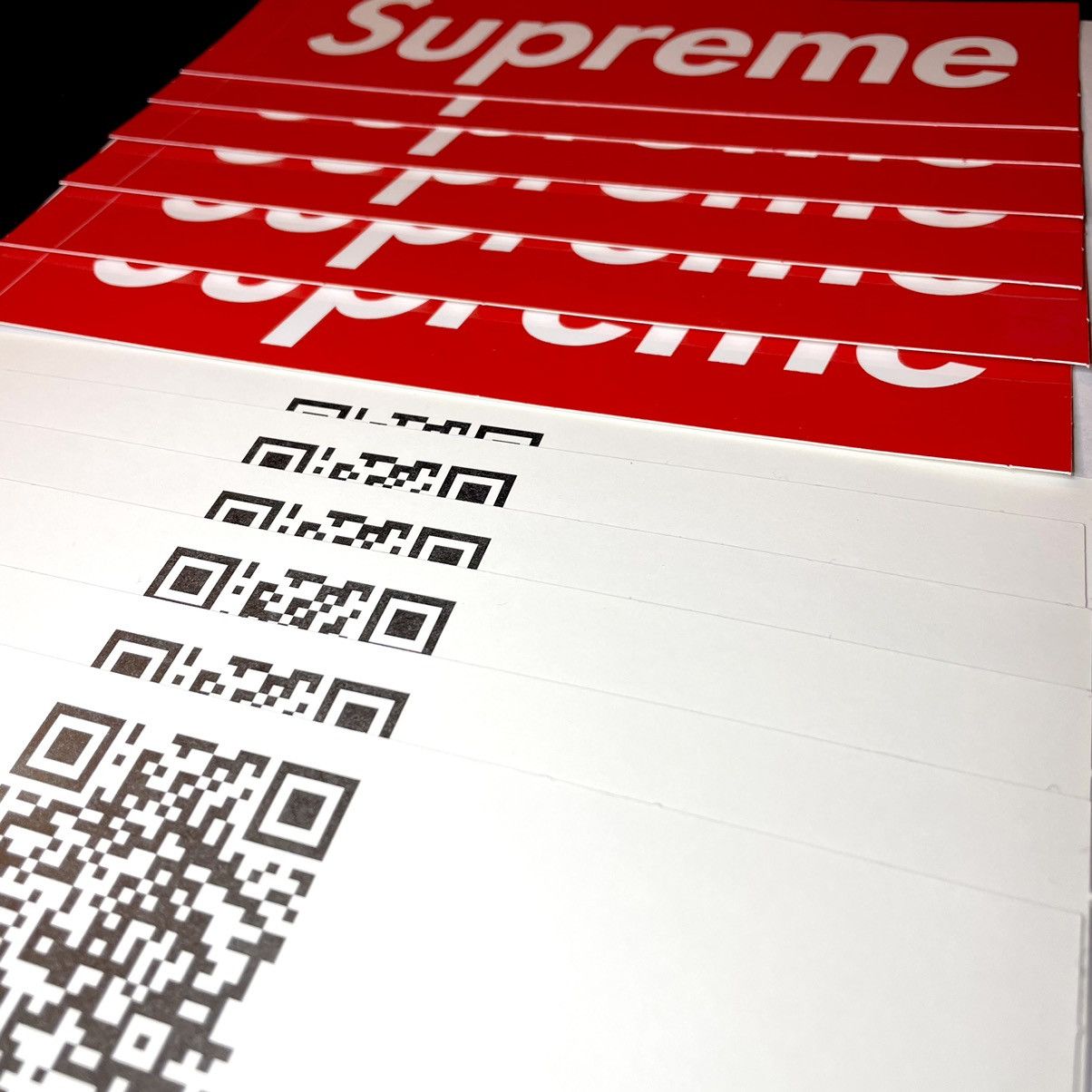 Supreme QR Code Vote Red top Box Logo Stickers 100x