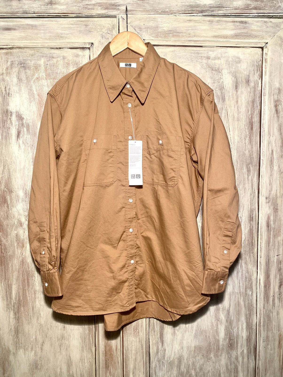 Tabacco over shirt Lemaire & Uniqlo U S women