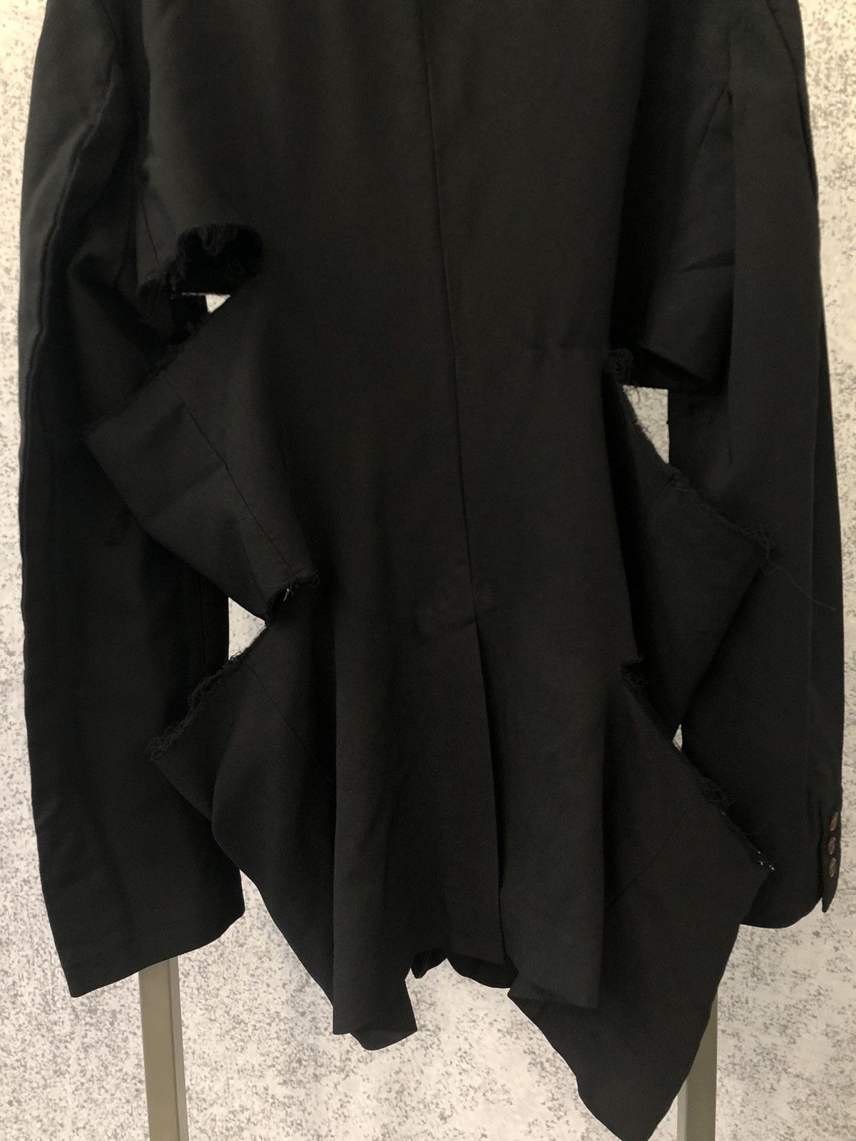 Comme des Garcons Homme Plus Black Blazer with Cut Details Size 54R - 4 Thumbnail