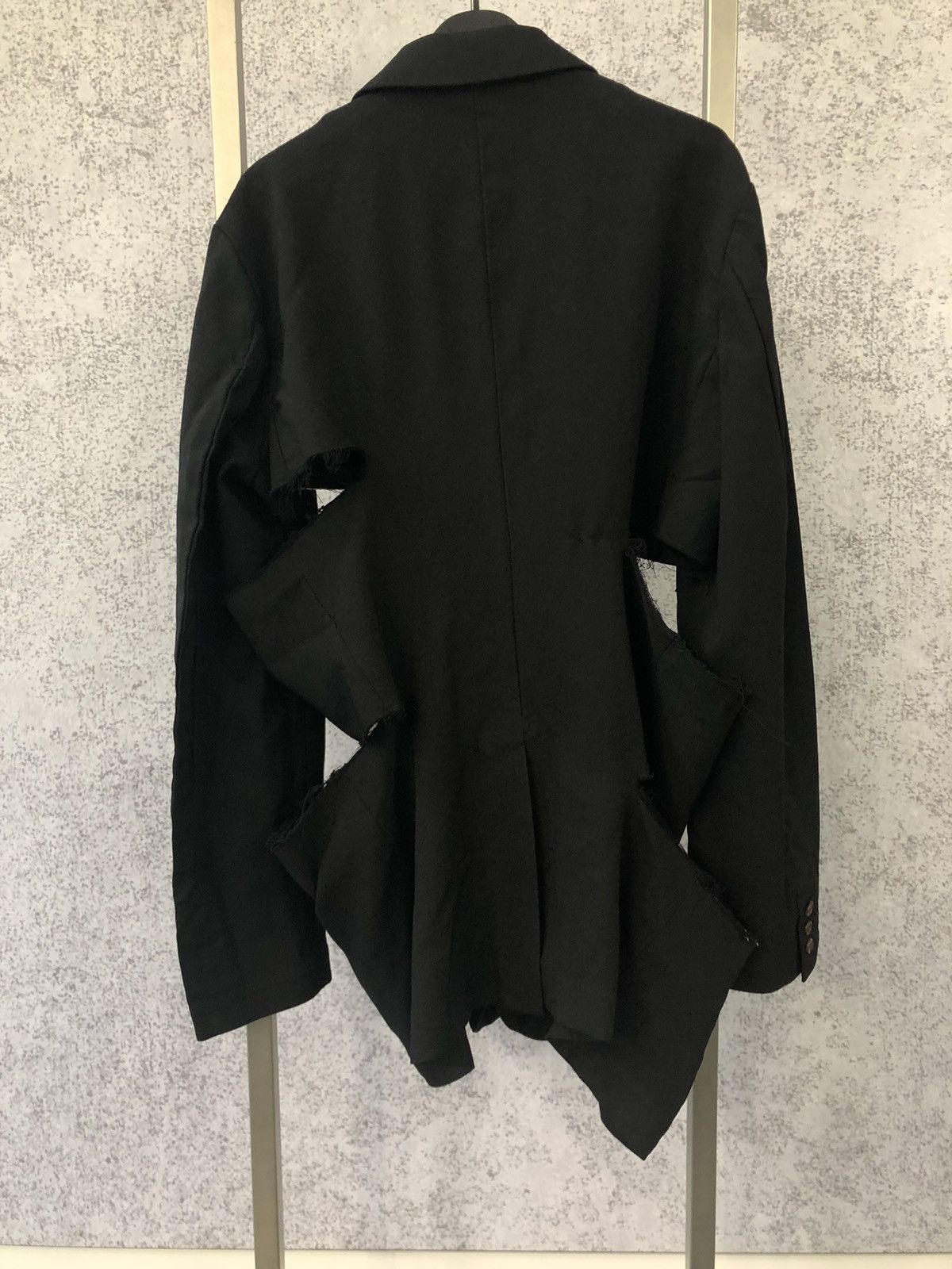 Comme des Garcons Homme Plus Black Blazer with Cut Details Size 54R - 3 Thumbnail