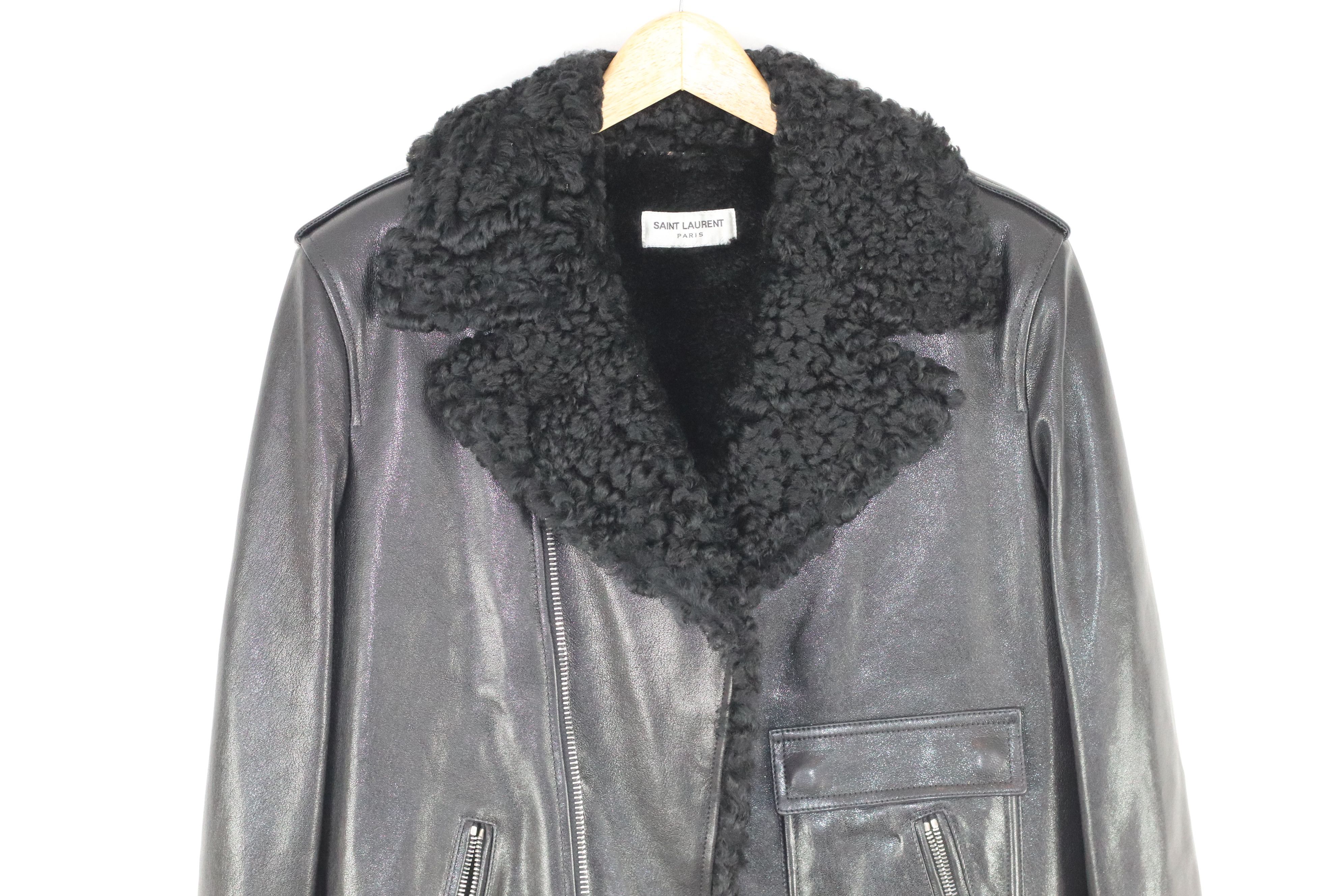 Saint Laurent Paris Shearling Leather Jacket Size US S / EU 44-46 / 1 - 4 Thumbnail