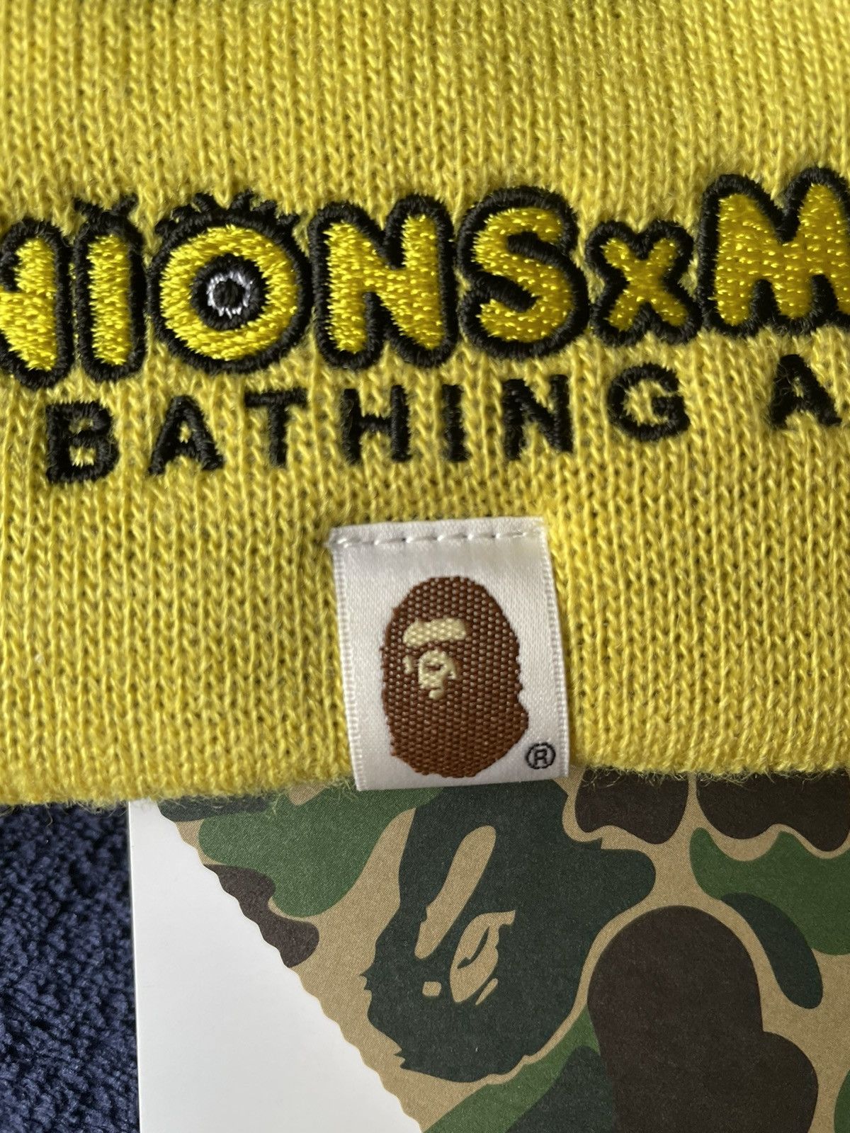 Bape NEW Bape x Minions Yellow Logo Beanie Size ONE SIZE - 3 Thumbnail