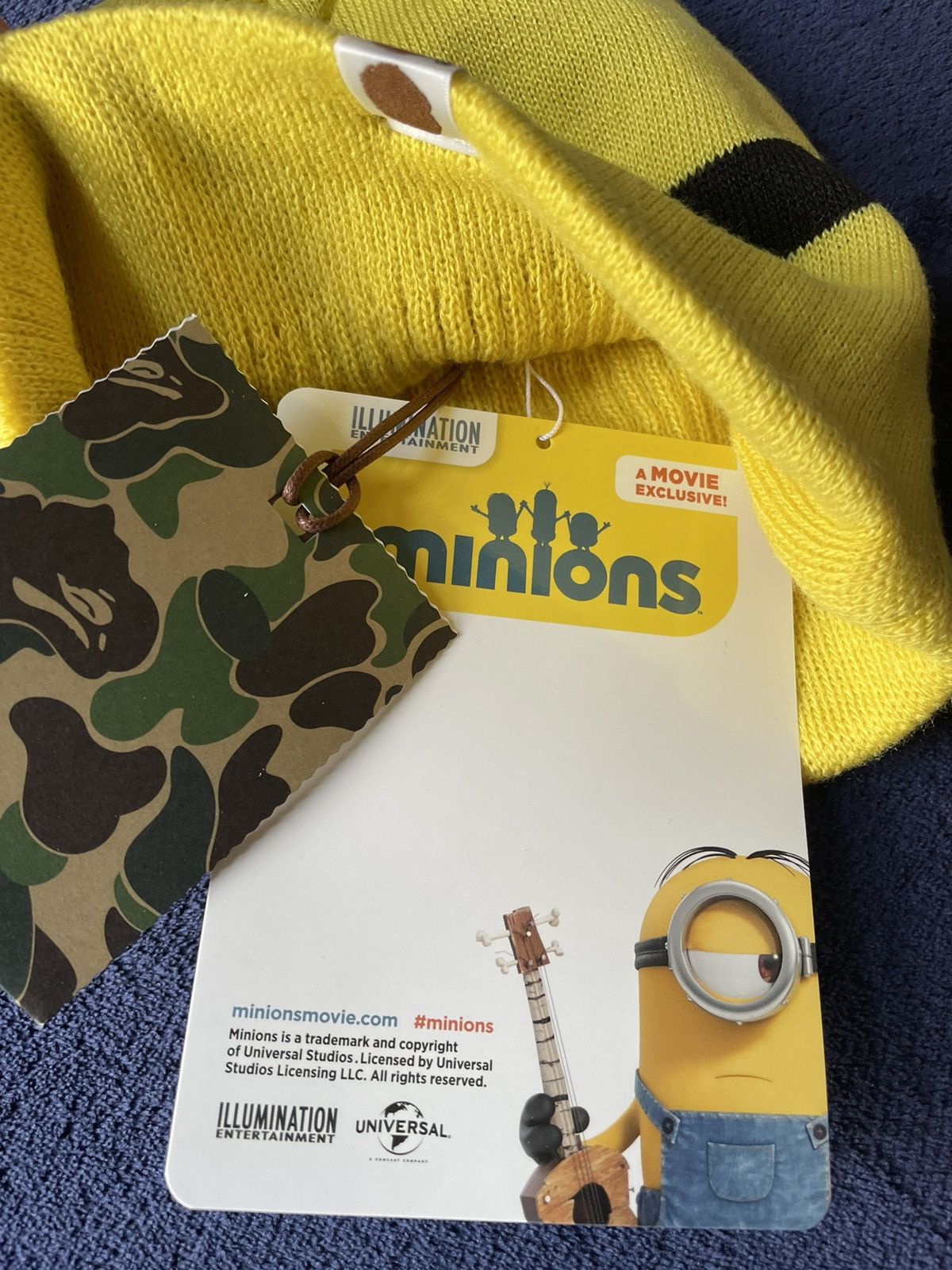 Bape NEW Bape x Minions Yellow Logo Beanie Size ONE SIZE - 4 Thumbnail