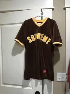 Supreme Velour Baseball Top | Grailed