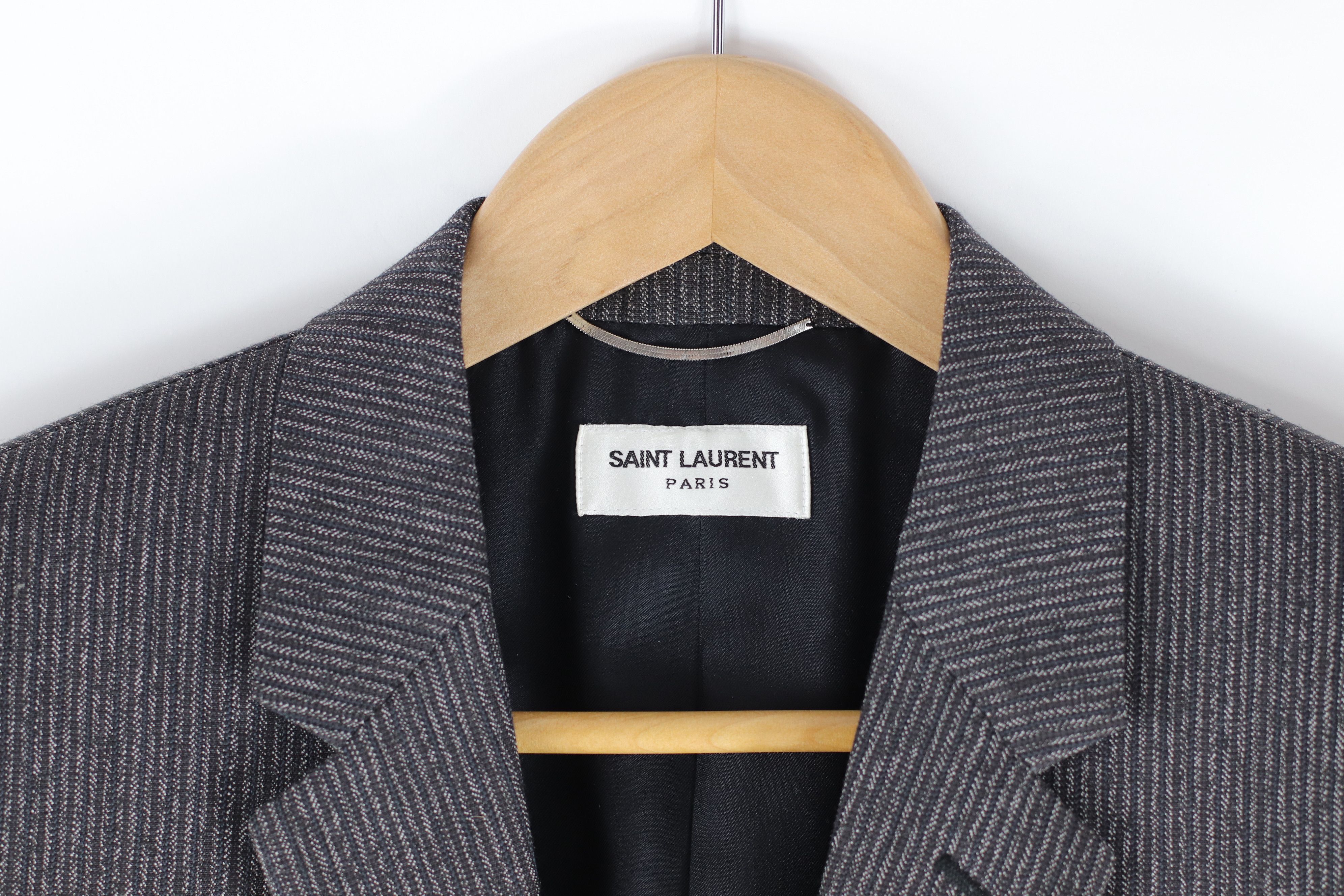 Saint Laurent Paris Striped Wool Blazer Size 48R - 3 Thumbnail