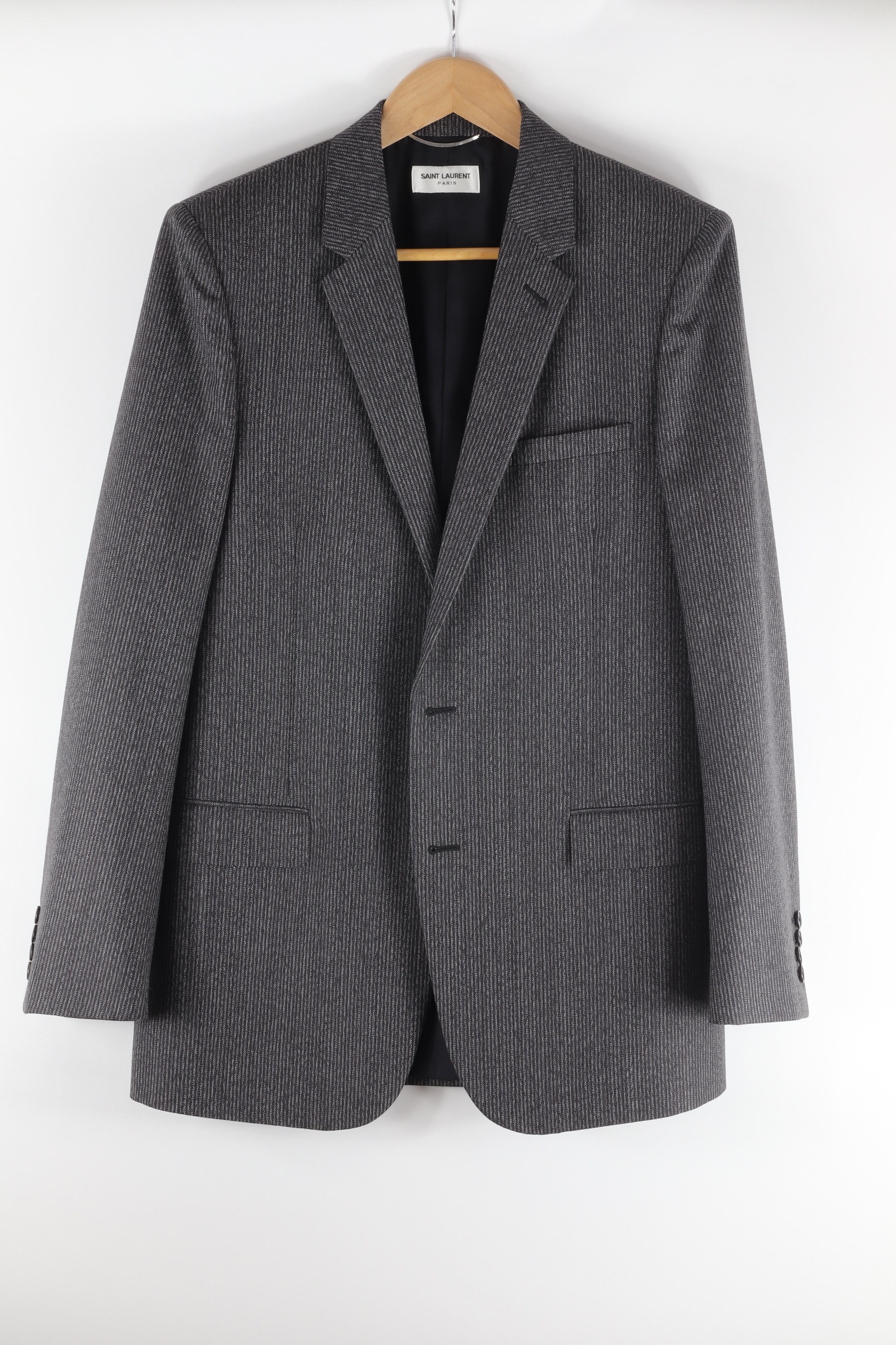 Saint Laurent Paris Striped Wool Blazer Size 48R - 1 Thumbnail