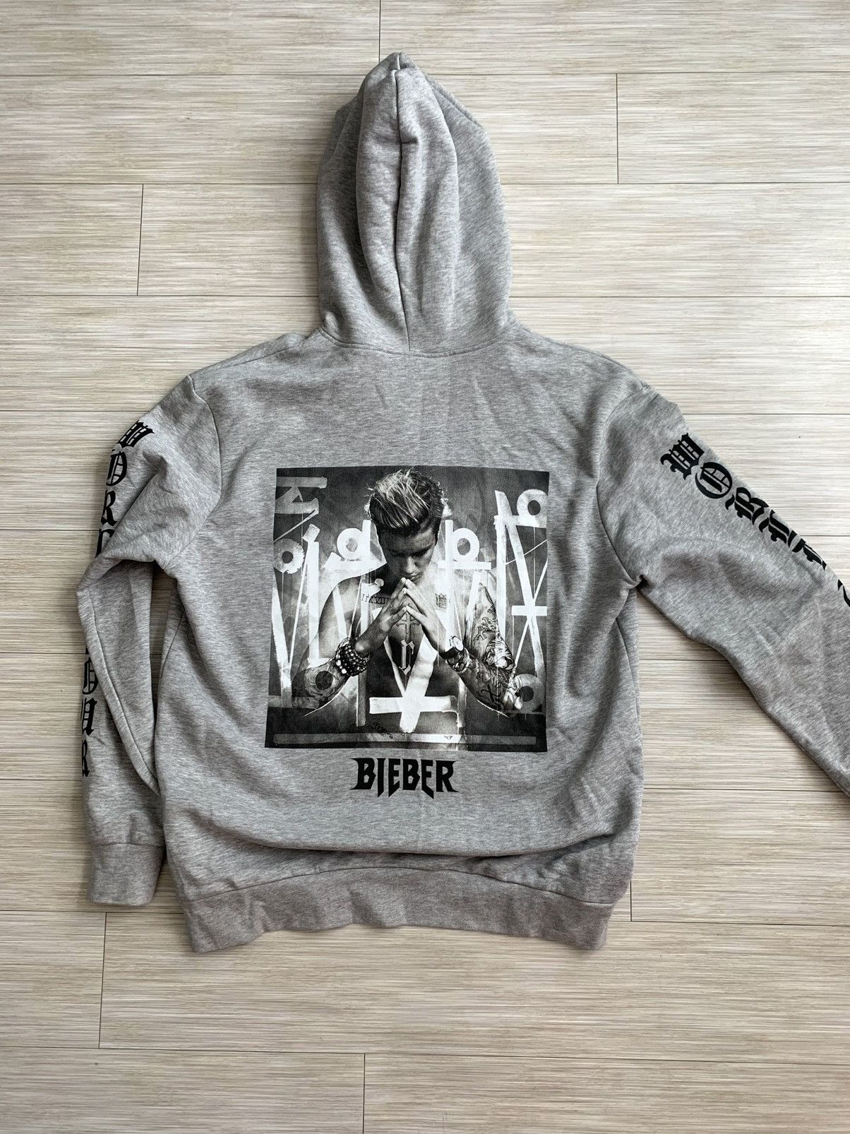 Justin bieber grey hoodie clearance