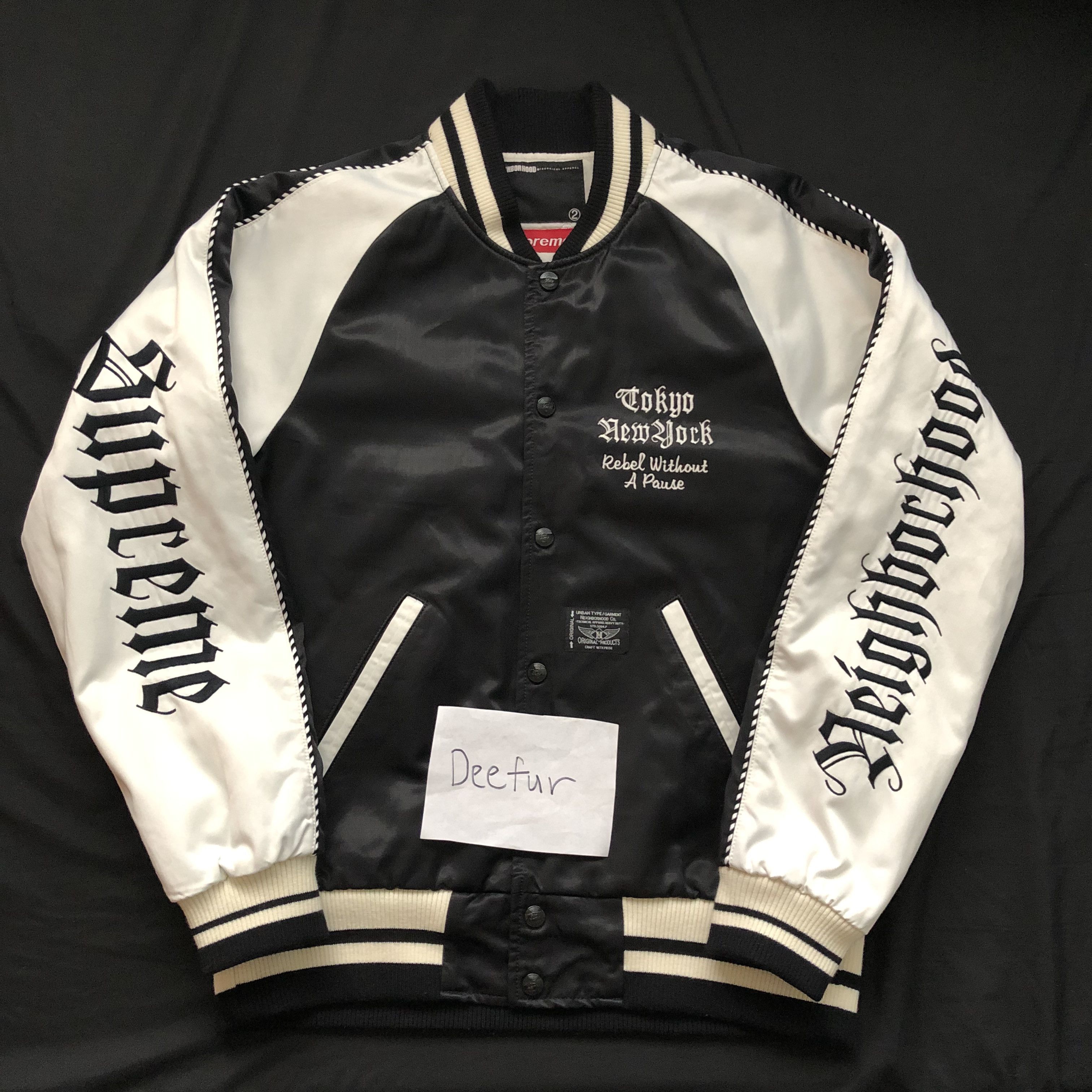 Supreme Supreme X Neighborhood 2006 Baseball Satin Jacket (White