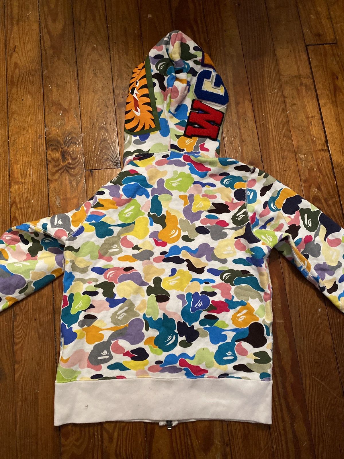 Bape Bape Multi Camo Rainbow Shark Hoodie Full Zip Grailed