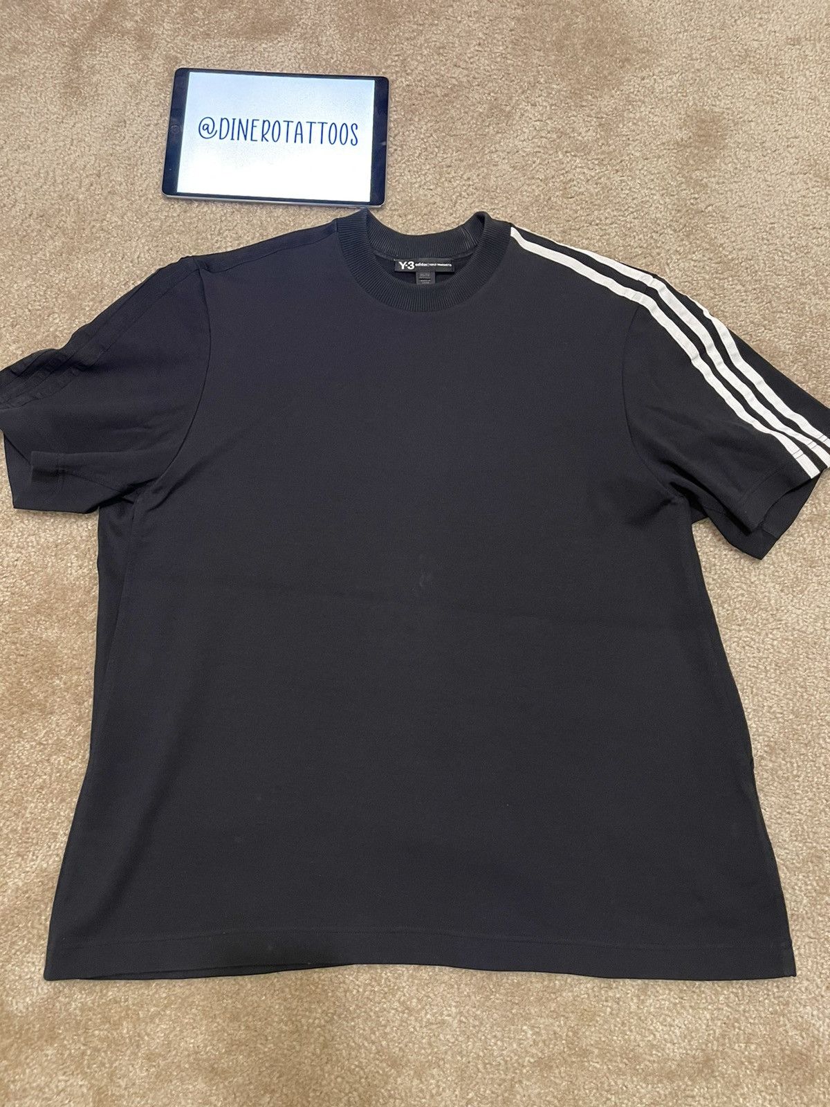 Y-3 Y-3 Stripes shoulder T-shirt XL | Grailed