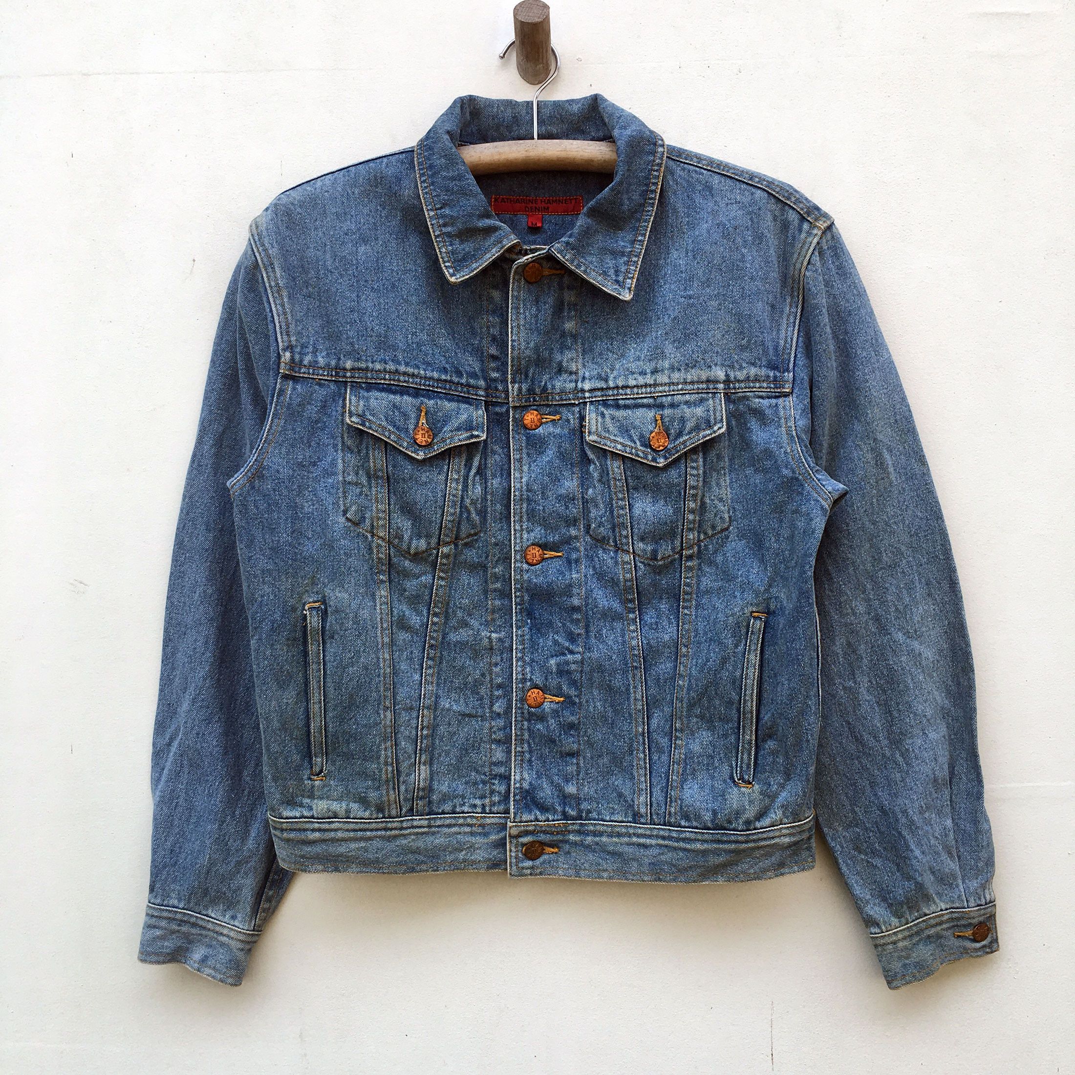 Katharine Hamnett London Katherine Hamnet Washed Blue Jeans Trucker ...