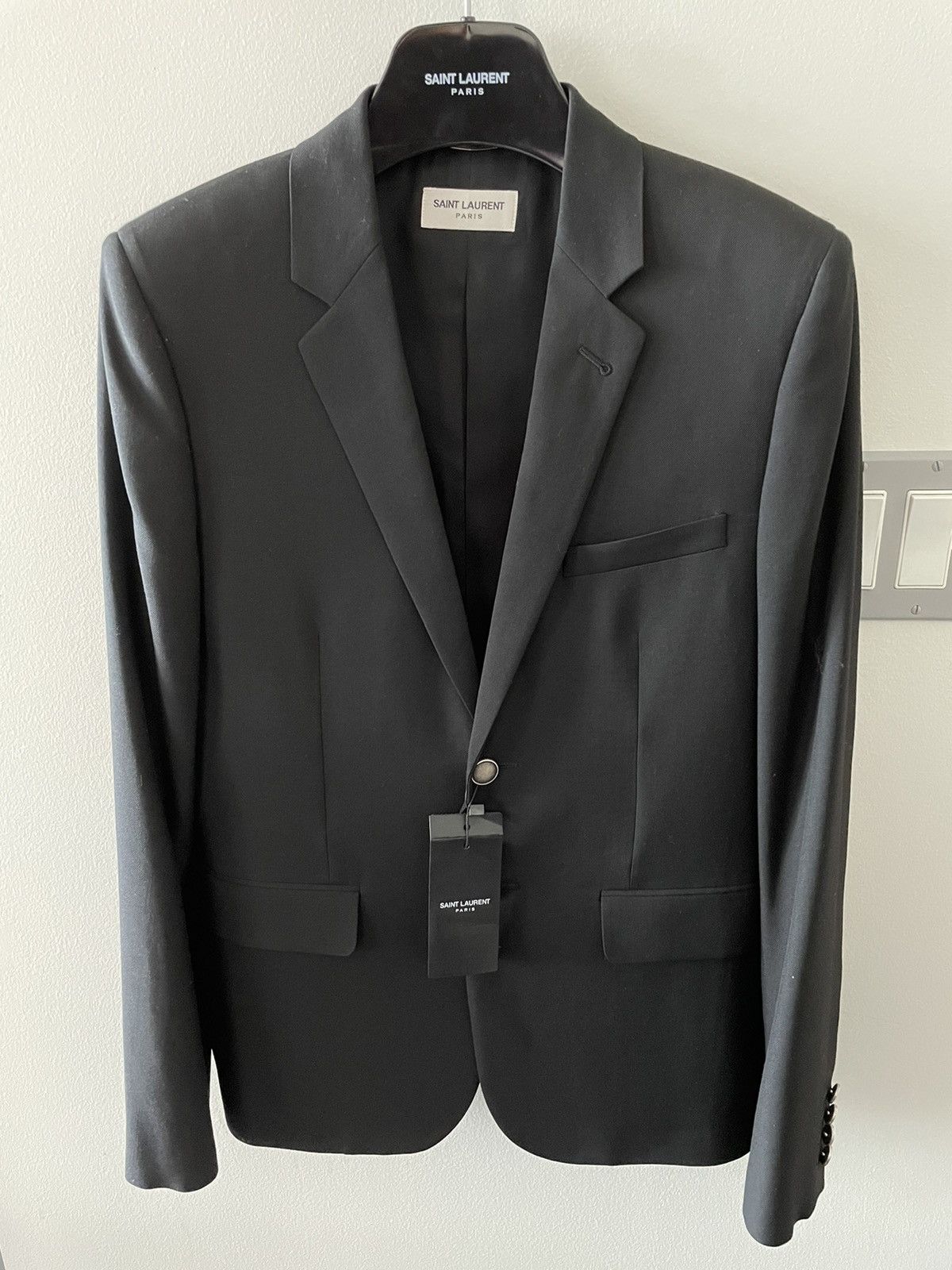 Saint Laurent Paris $3,000 Value Extremely Limited Gabardine Wool Runway Blazer Size 52R - 3 Thumbnail