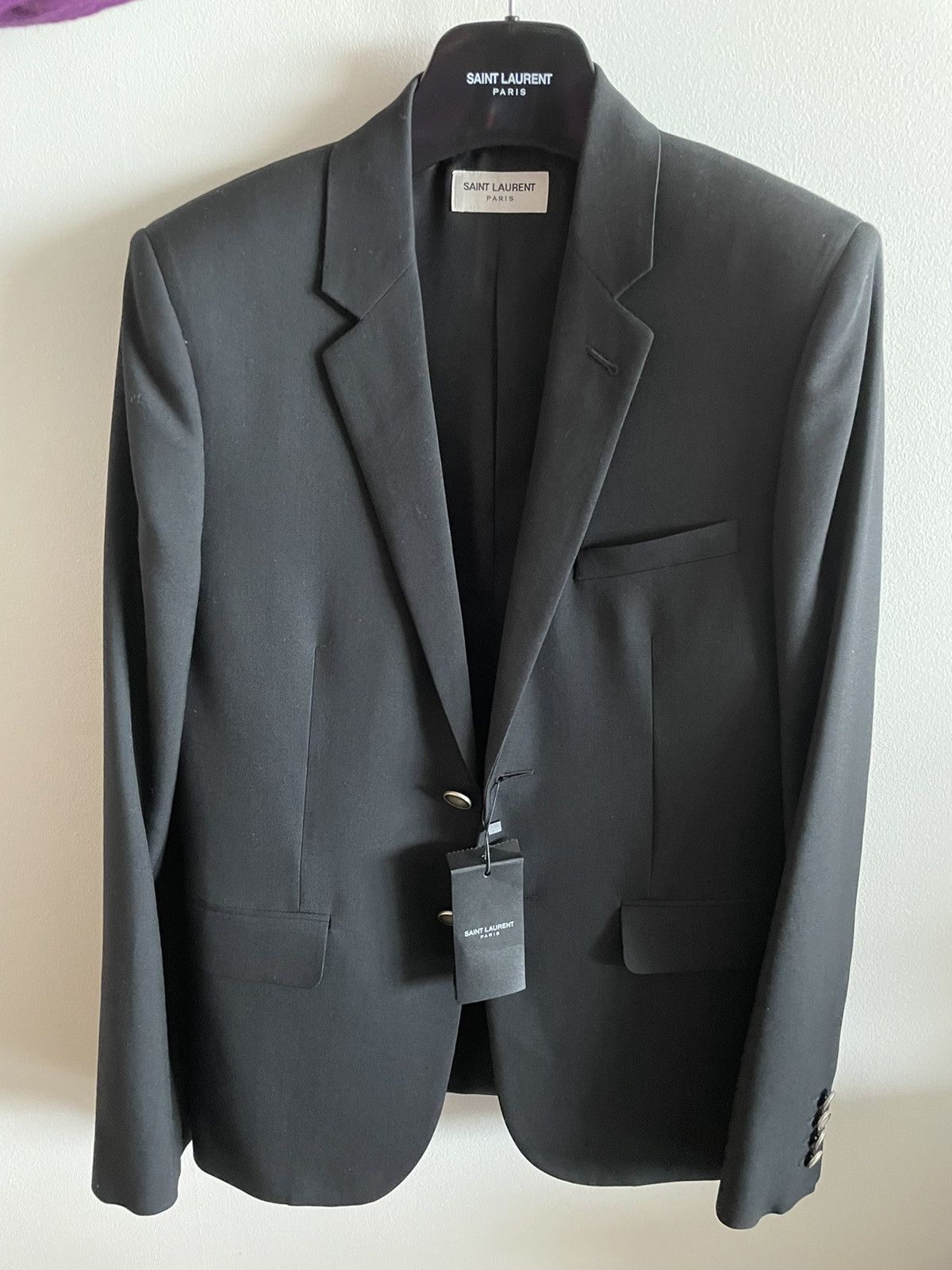 Saint Laurent Paris $3,000 Value Extremely Limited Gabardine Wool Runway Blazer Size 52R - 10 Thumbnail