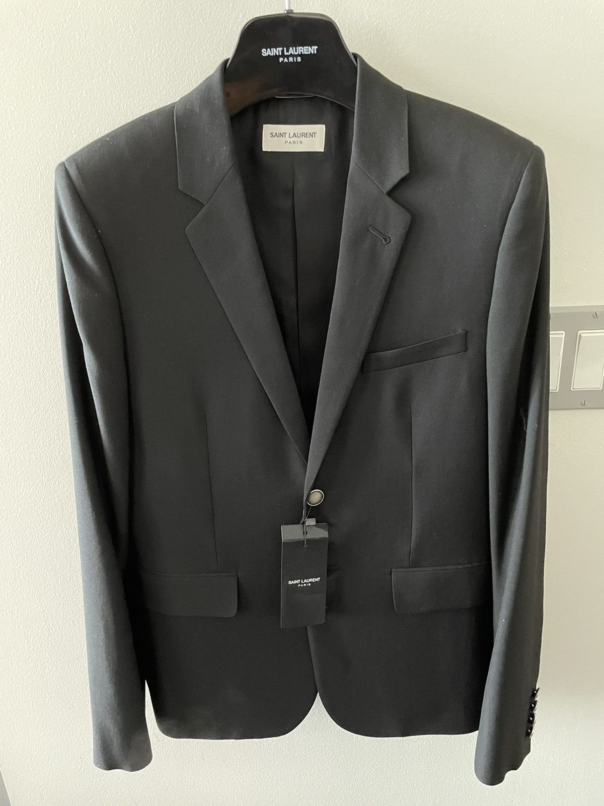 Saint Laurent Paris $3,000 Value Extremely Limited Gabardine Wool Runway Blazer Size 52R - 13 Thumbnail