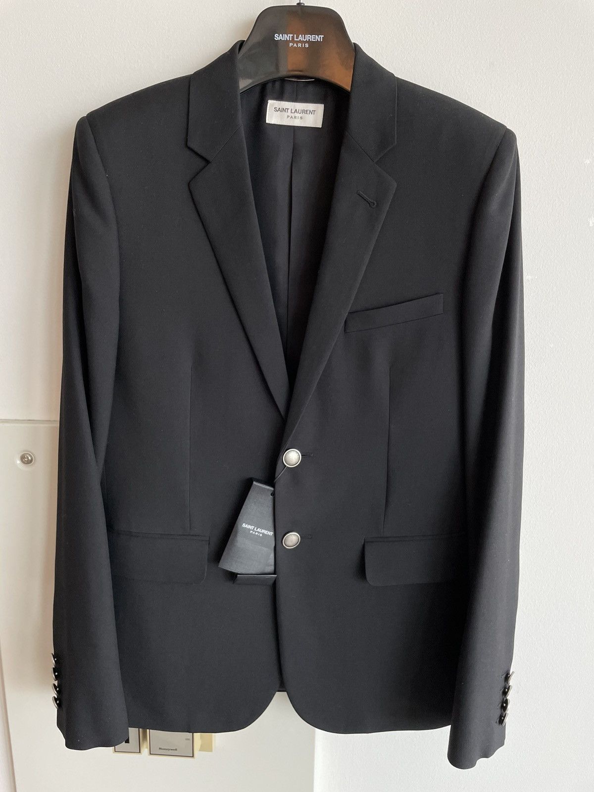Saint Laurent Paris $3,000 Value Extremely Limited Gabardine Wool Runway Blazer Size 52R - 4 Thumbnail
