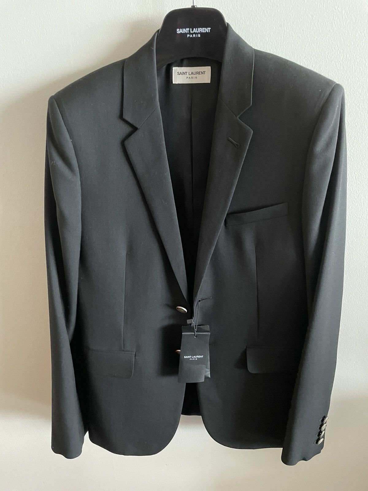 Saint Laurent Paris $3,000 Value Extremely Limited Gabardine Wool Runway Blazer Size 52R - 9 Thumbnail