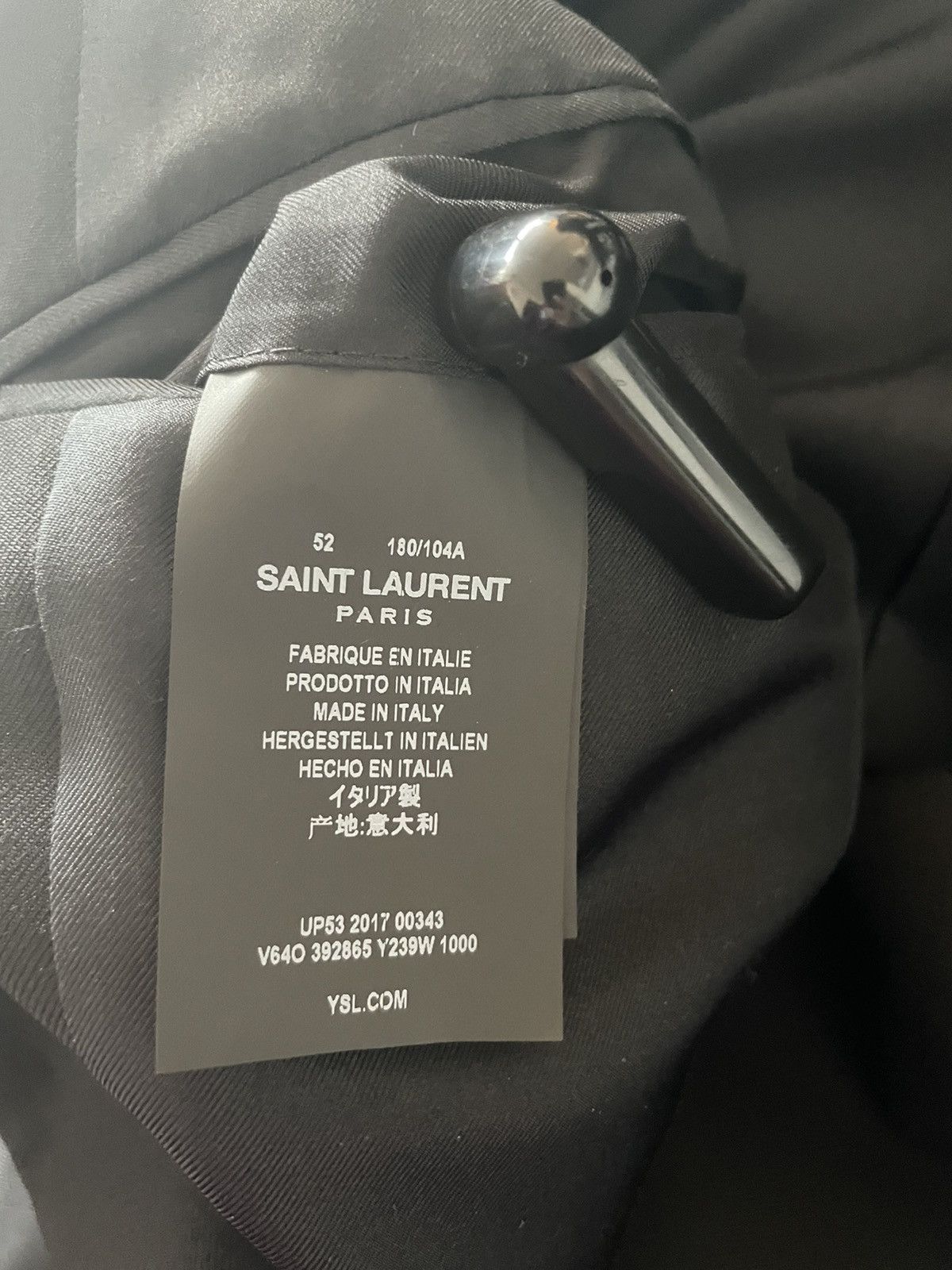 Saint Laurent Paris $3,000 Value Extremely Limited Gabardine Wool Runway Blazer Size 52R - 17 Thumbnail