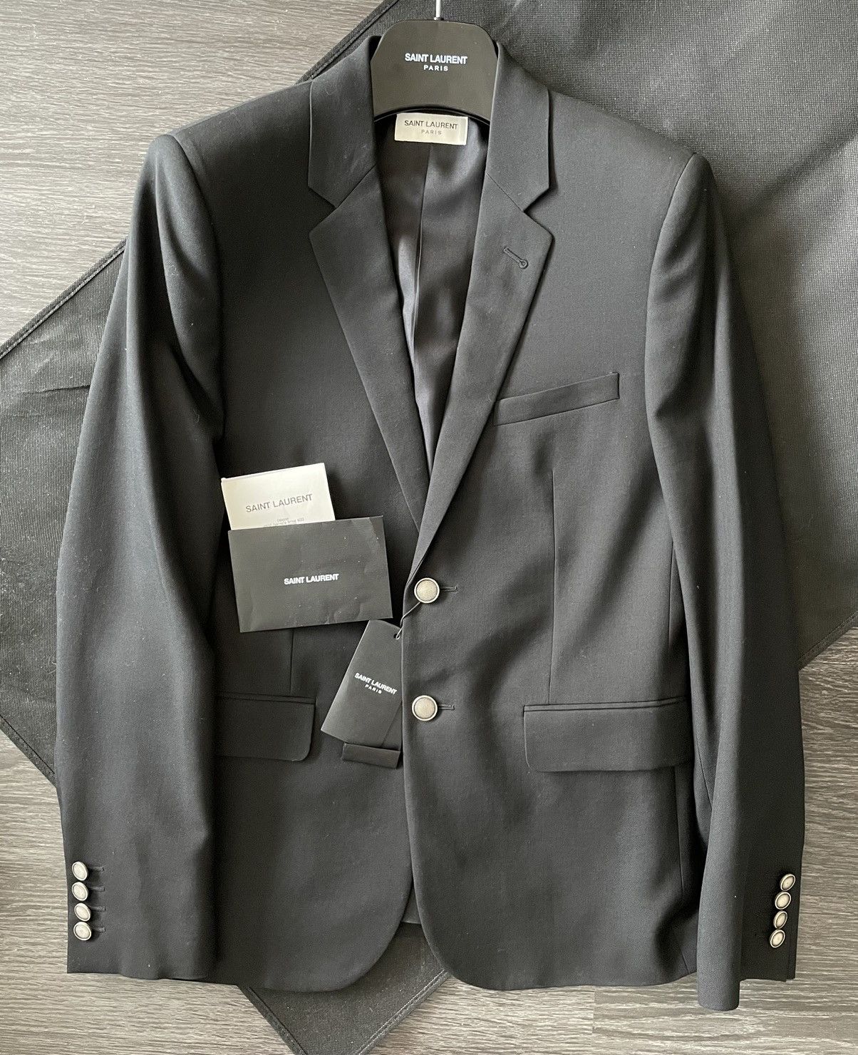 Saint Laurent Paris $3,000 Value Extremely Limited Gabardine Wool Runway Blazer Size 52R - 2 Thumbnail