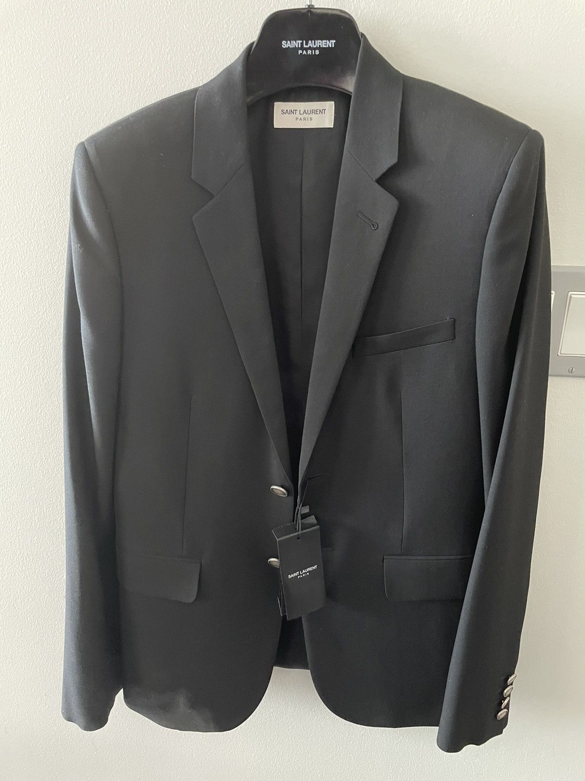Saint Laurent Paris $3,000 Value Extremely Limited Gabardine Wool Runway Blazer Size 52R - 11 Thumbnail