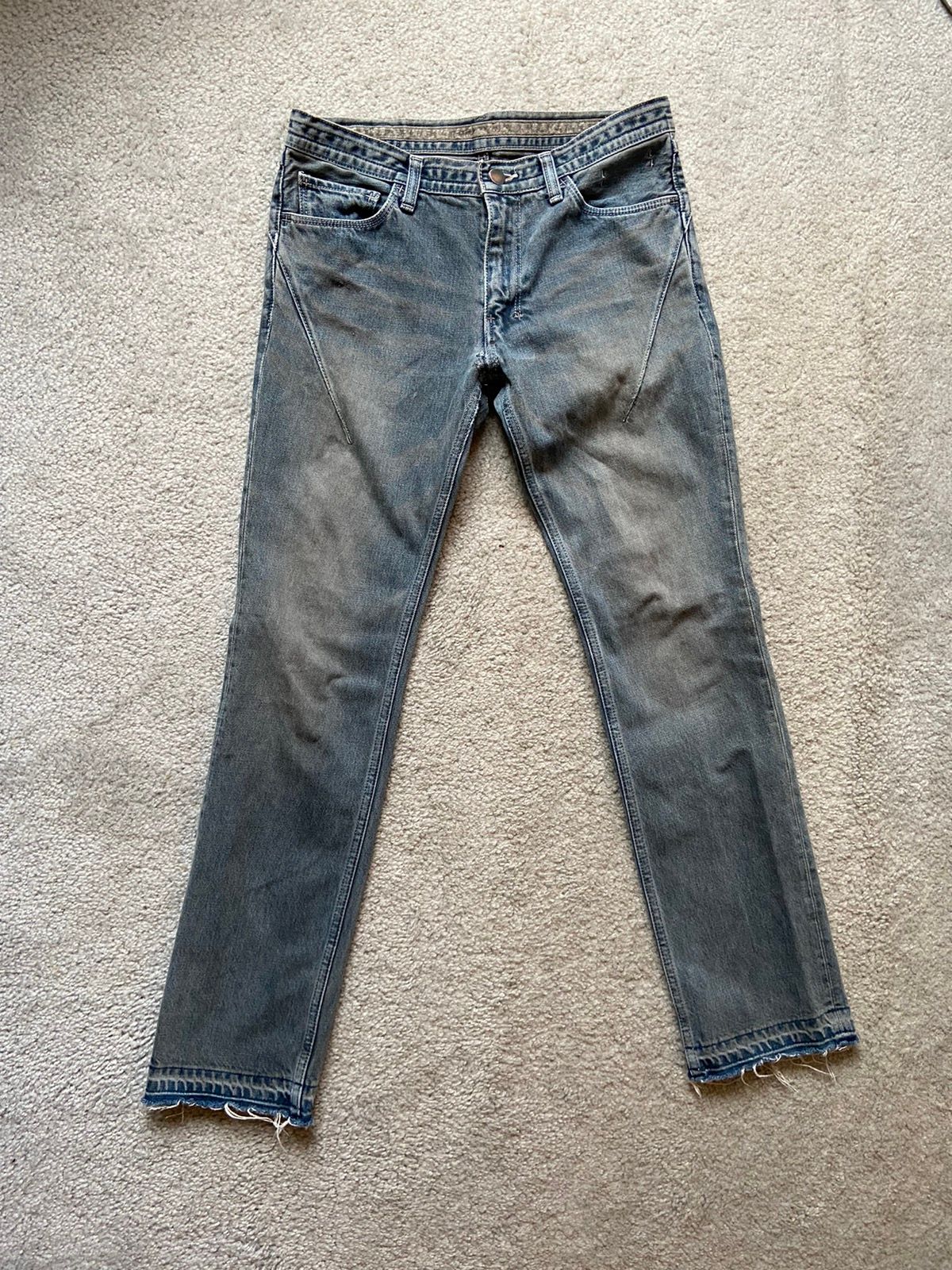 Pre-owned Number N Ine Pain Light Wash Distressed Released Hem Jeans In Blue