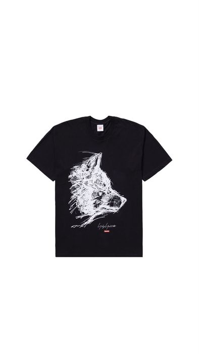 Supreme Supreme x Yohji Yamamoto Scribble Wolf Tee Black | Grailed