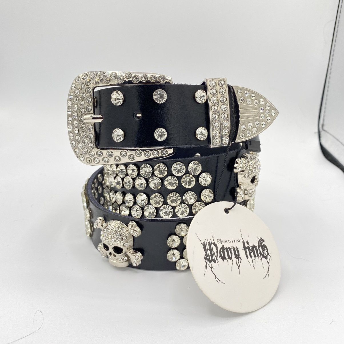 Other × Vintage WAVYTING® Skull Rhinestone Belt Size ONE SIZE - 1 Preview