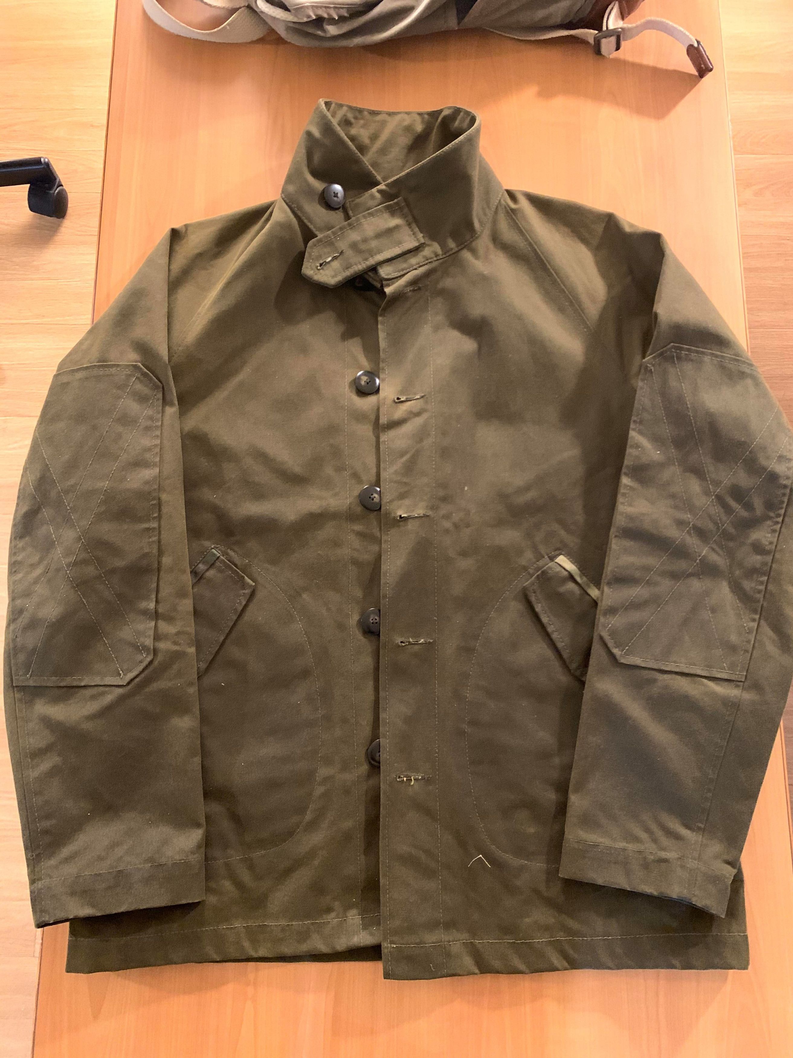 Fleurs De Bagne THE "FALOT" JACKET Olive Wax cotton