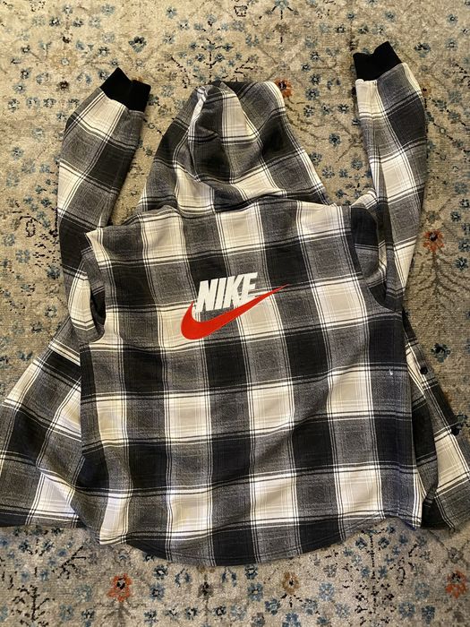 Nike supreme flannel on sale hoodie