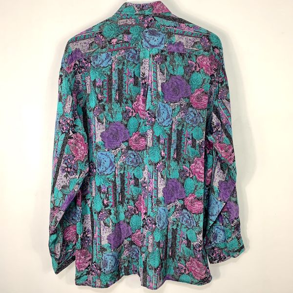 Dior Vintage Christian Dior Floral Flower Print Silk Shirt | Grailed