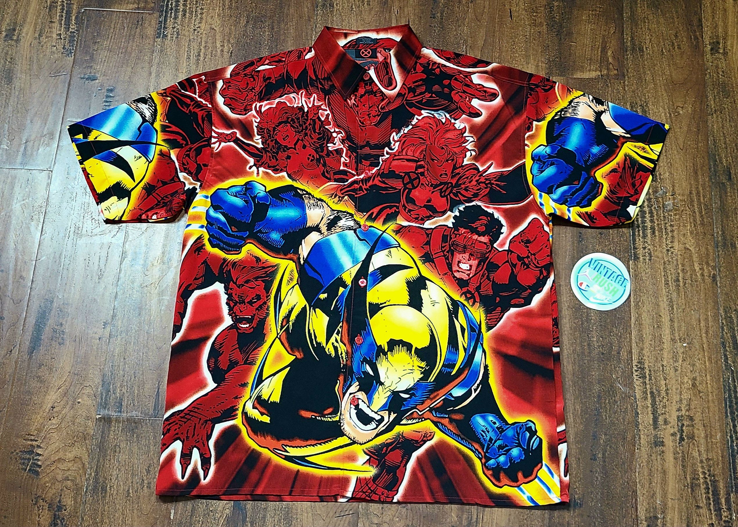 Marvel Mega Print Tee shops all over shirt X-Men Magneto Gambit Rouge Wolverine Storm