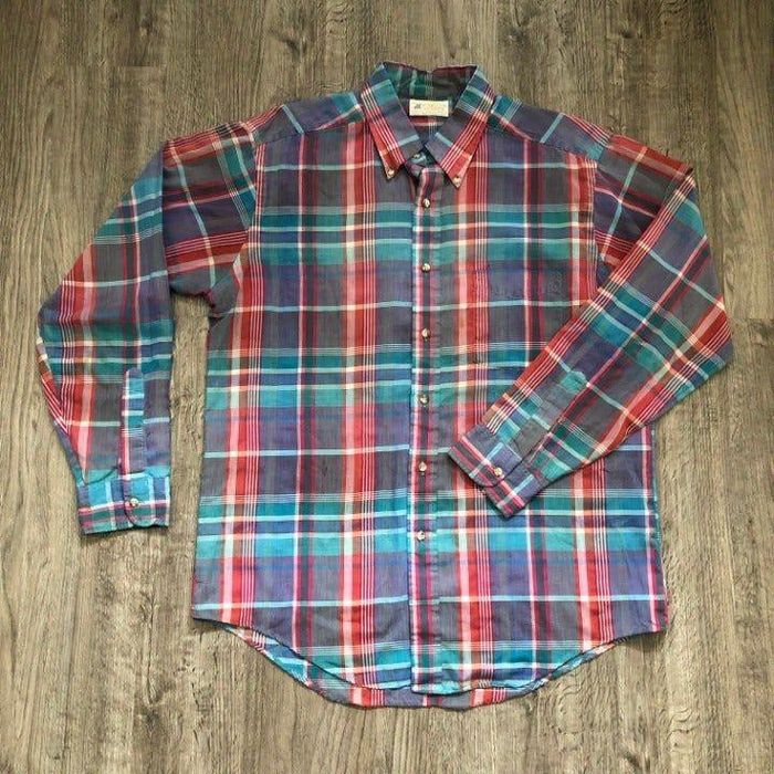 Vintage VTG Saddlebred Pink Lavender Plaid L/S Buttondown Shirt | Grailed