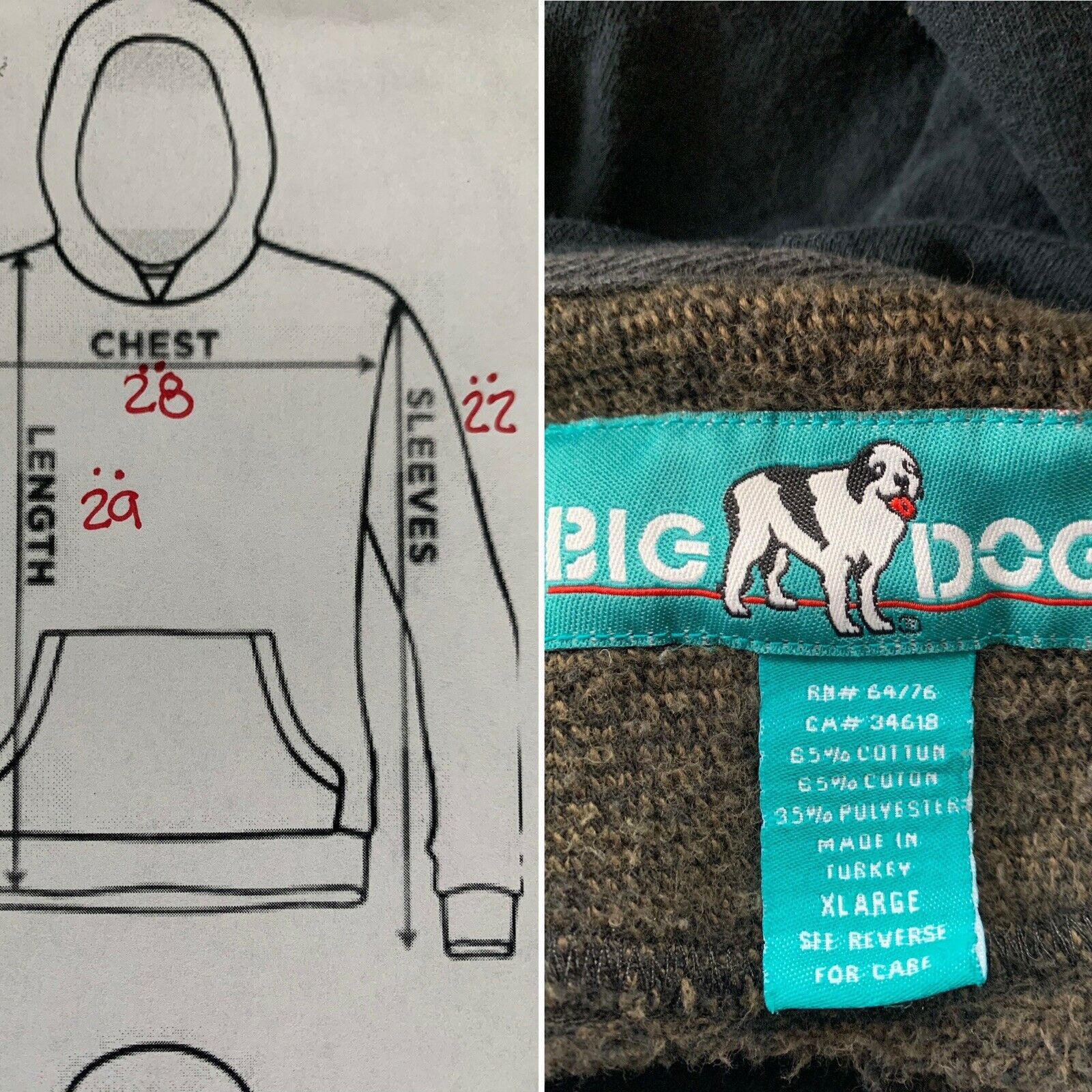 Big Dogs Vintage Big Dogs Men´s Green Terry Cloth Fleece Full Zip Size US XL / EU 56 / 4 - 4 Thumbnail