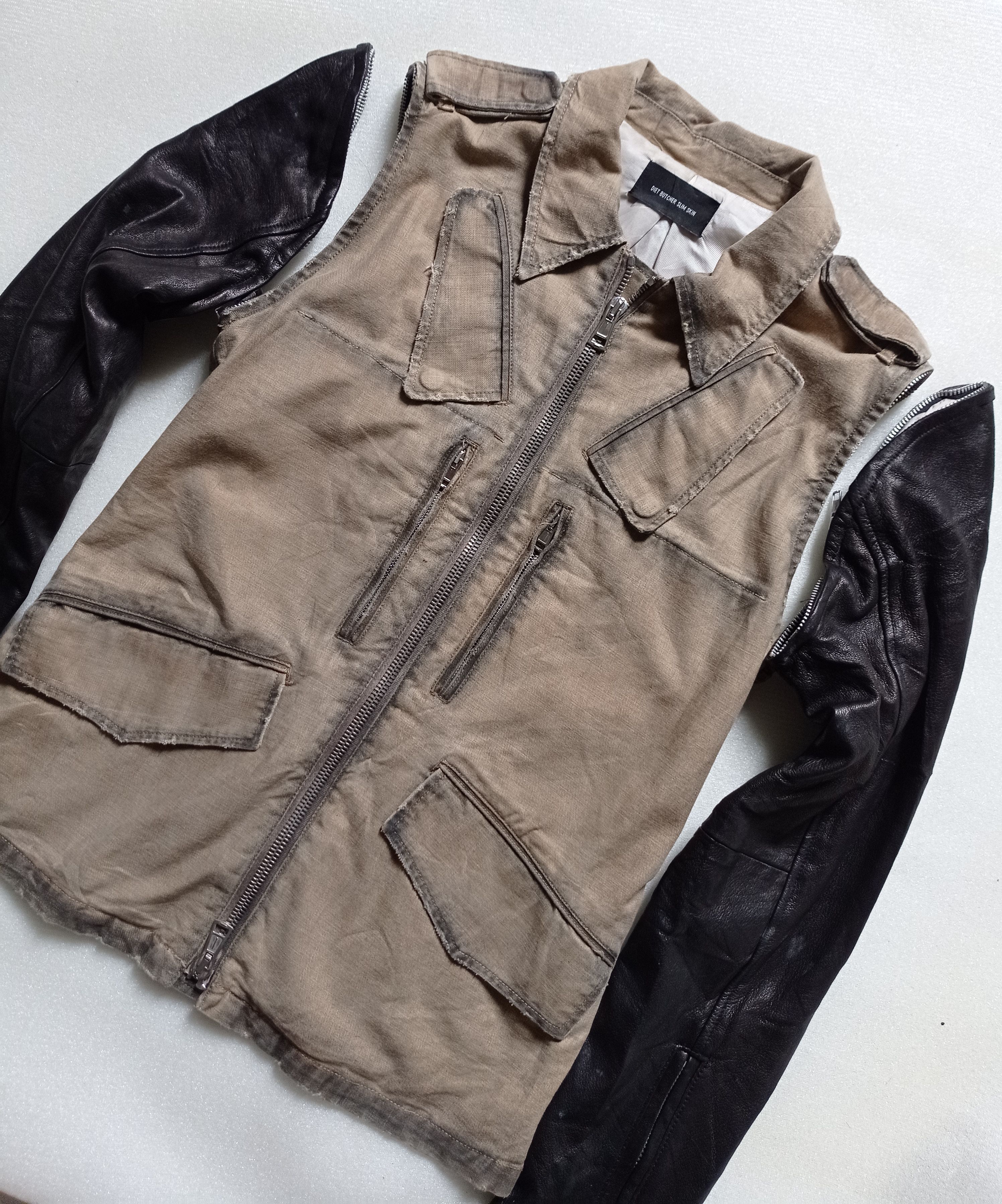 Diet Butcher Slim Skin Archival ss2011 Clouds / float F2 jacket leather sleeve Size US S / EU 44-46 / 1 - 6 Thumbnail