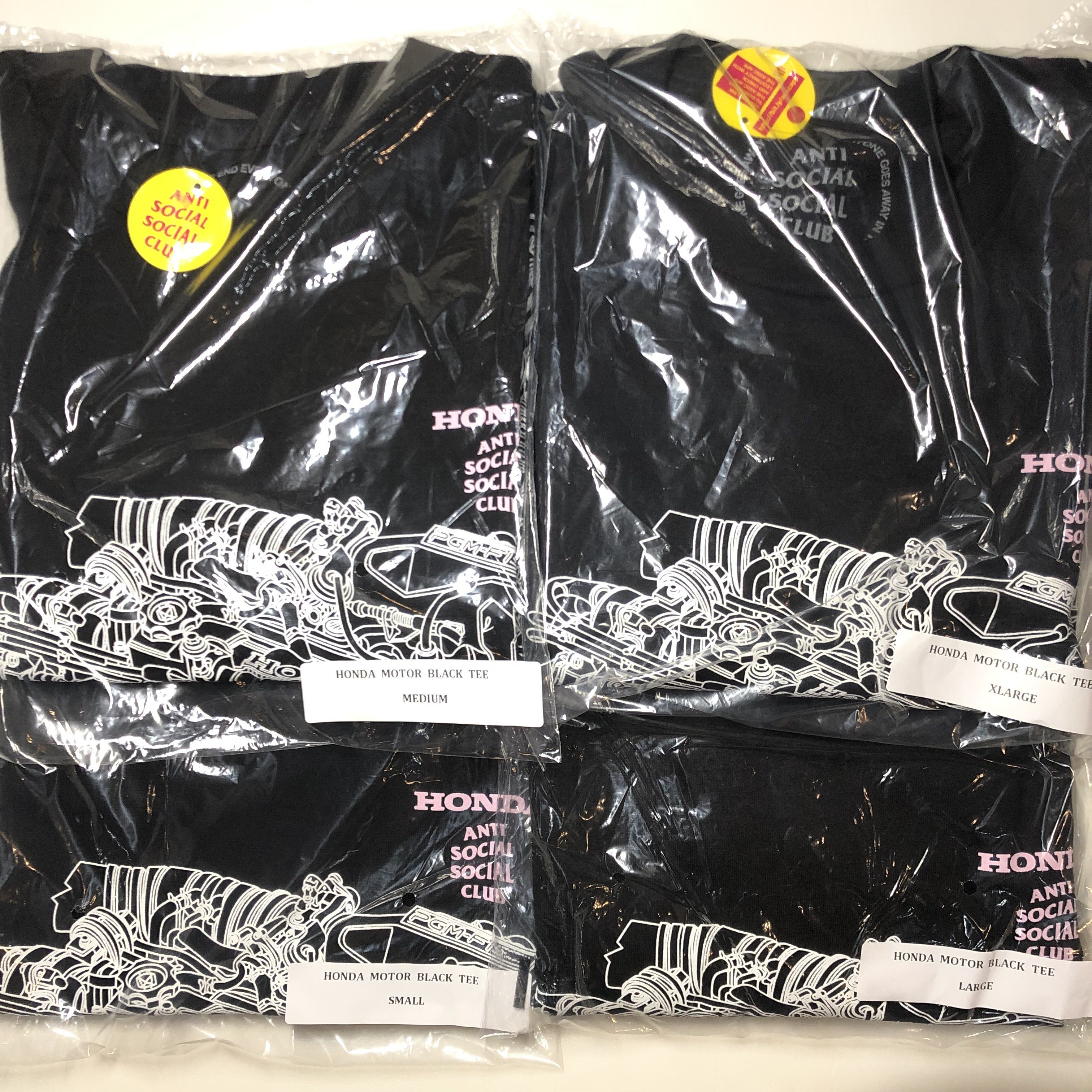 Anti Social Social Club × Honda DS ASSC Pink Logo engine Honda Motor Black Tee in hand Size US M / EU 48-50 / 2 - 7 Thumbnail