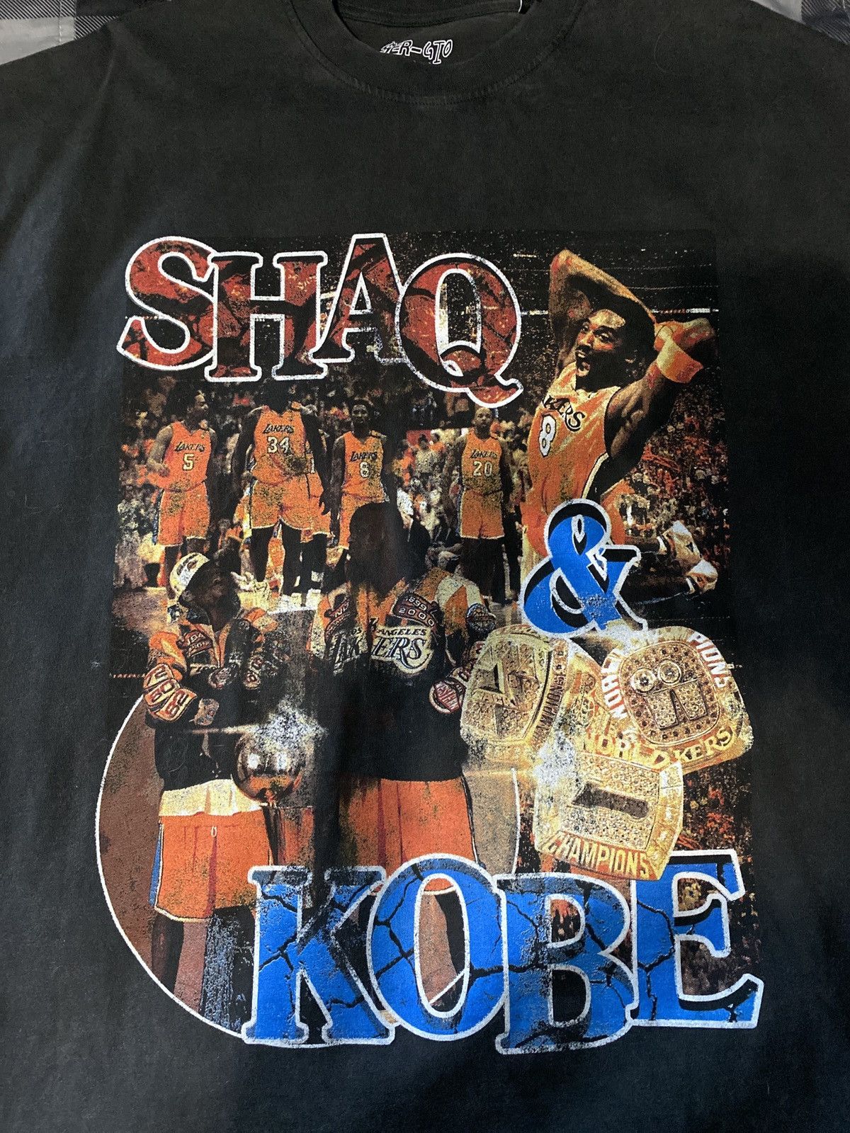 Sergio Calabasas Lakers Kobe and Shaq Oversized Tee Shirt small