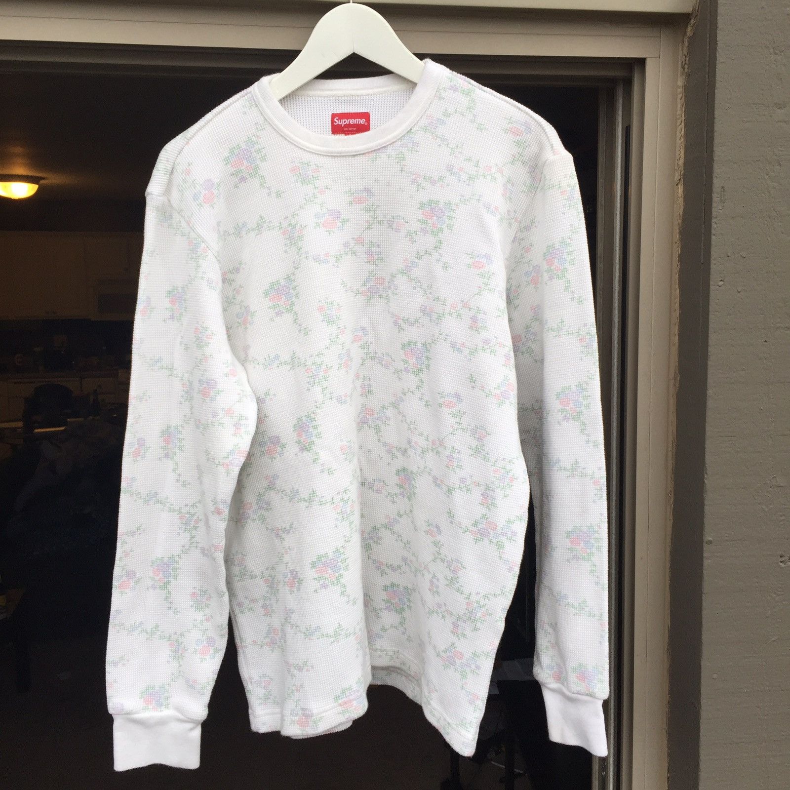 Supreme Floral Waffle Thermal Top White Men's - FW16 - US